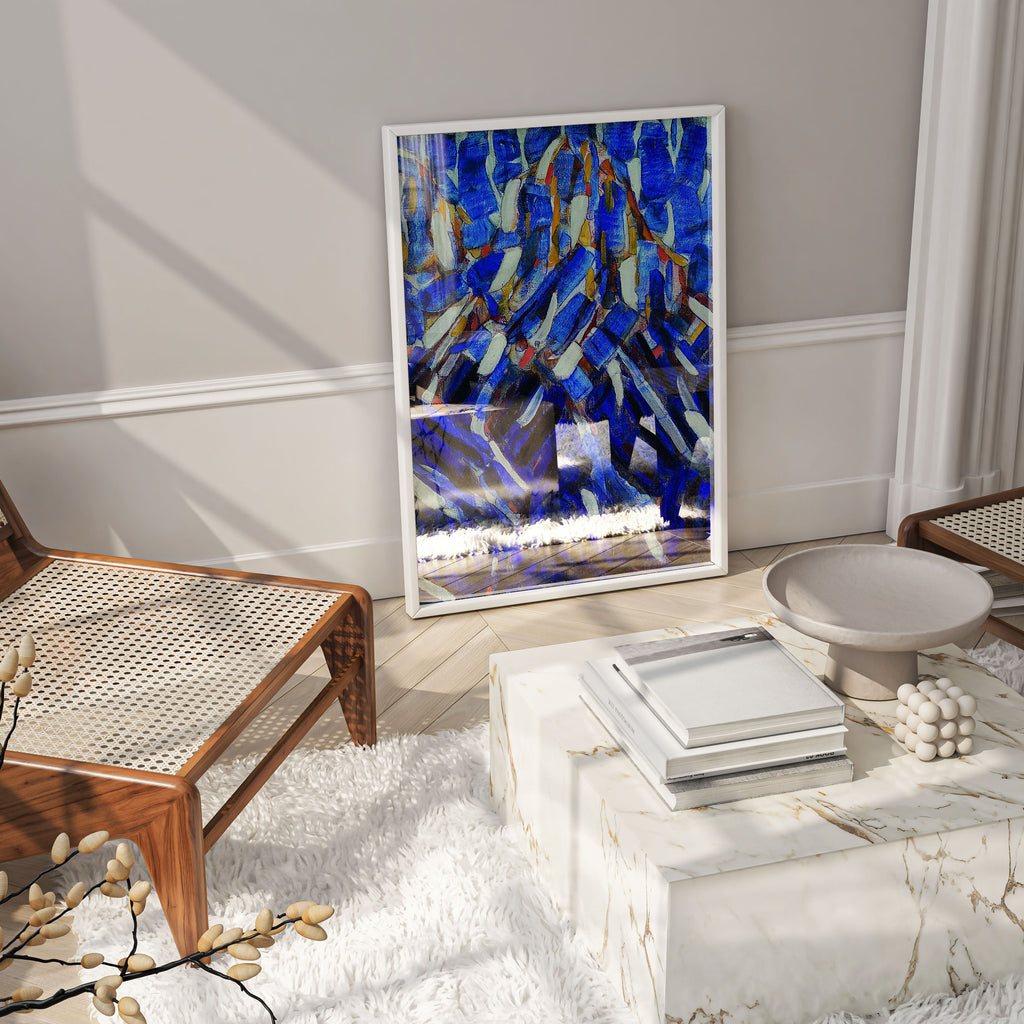 A stunning blue and white abstraction by Christian Rohlfs. Our fine art prints use 12-colour technology to ensure the vibrant depth of the original expressionist work is captured for your home.