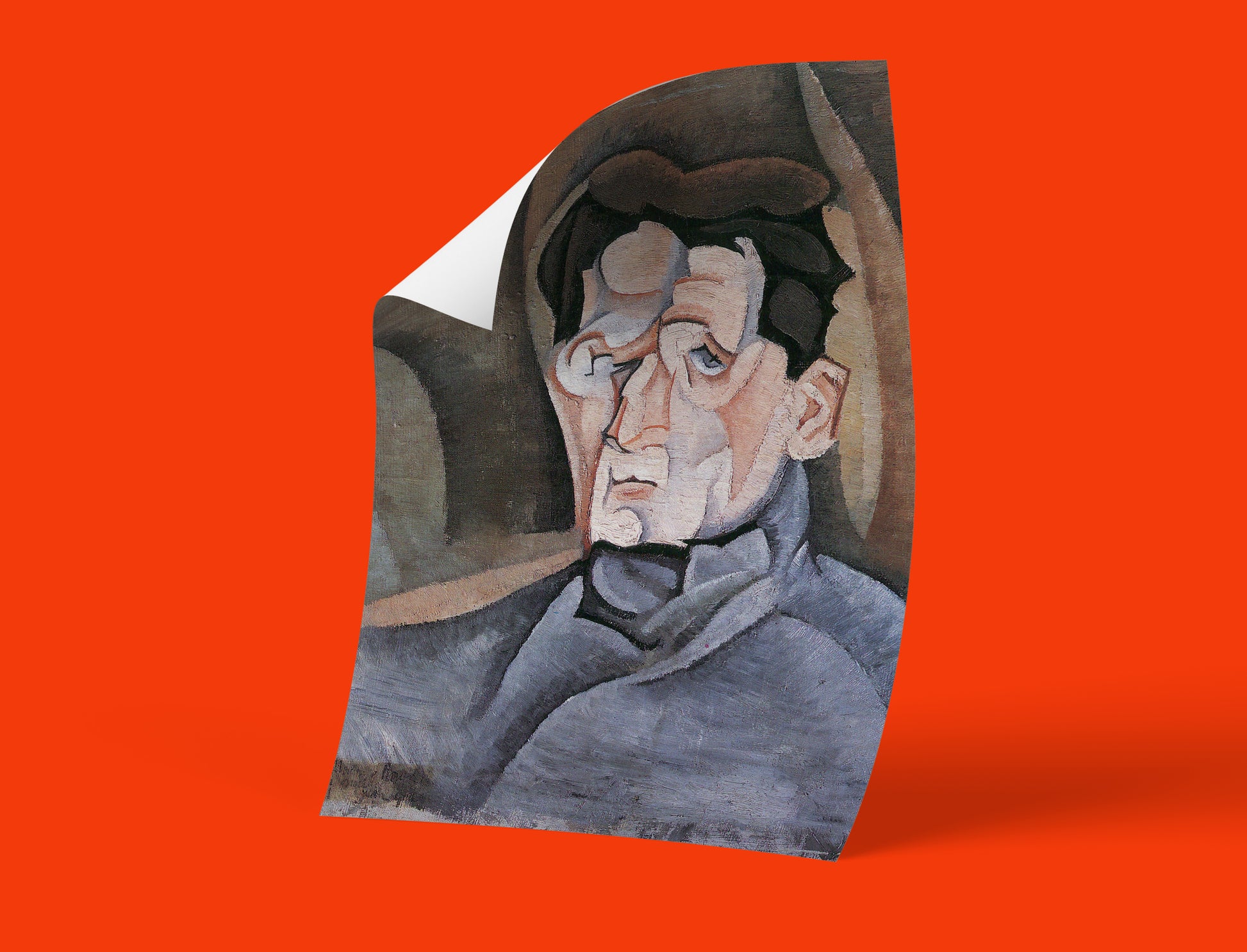 Spanish Cubist artist Juan Gris painting print - Maurice Raynal portrait reproduction using advanced 12-colour printing technology for vibrant wall art