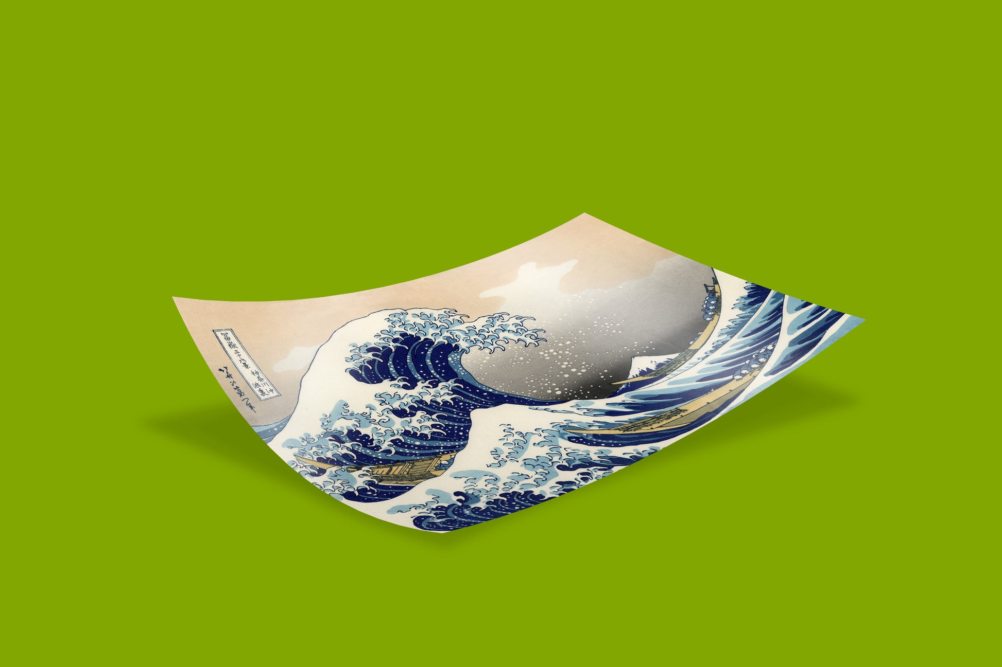 Eco-friendly art print of Hokusai’s The Great Wave, printed on FSC-certified matte paper.