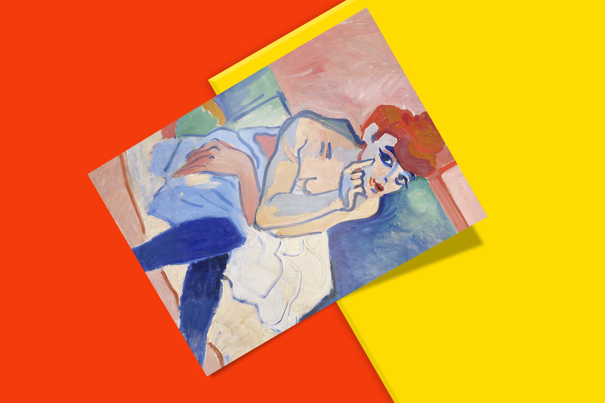 Decorative wall art print of French dancer in Woman in a Chemise by Derain