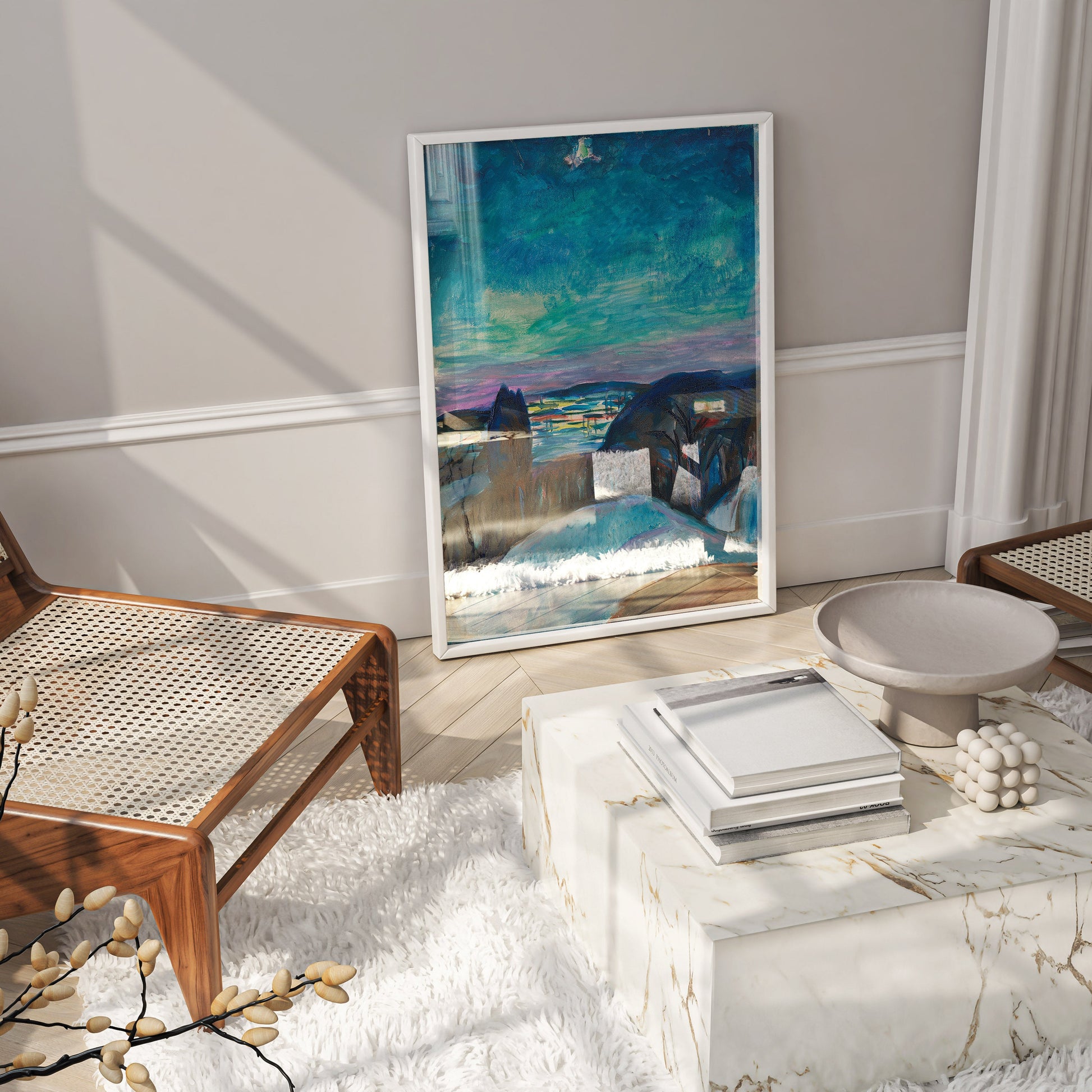 Edvard Munch winter landscape wall art, museum quality giclée print with 12-color printing technology