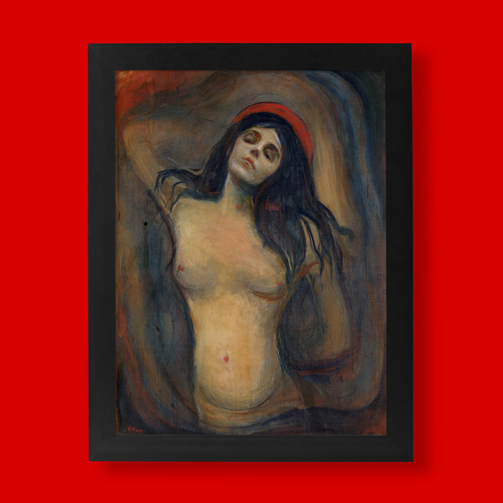 High quality giclée fine art print of Edvard Munch's Madonna painting, showcasing vibrant colours and intricate details perfect for collectors.