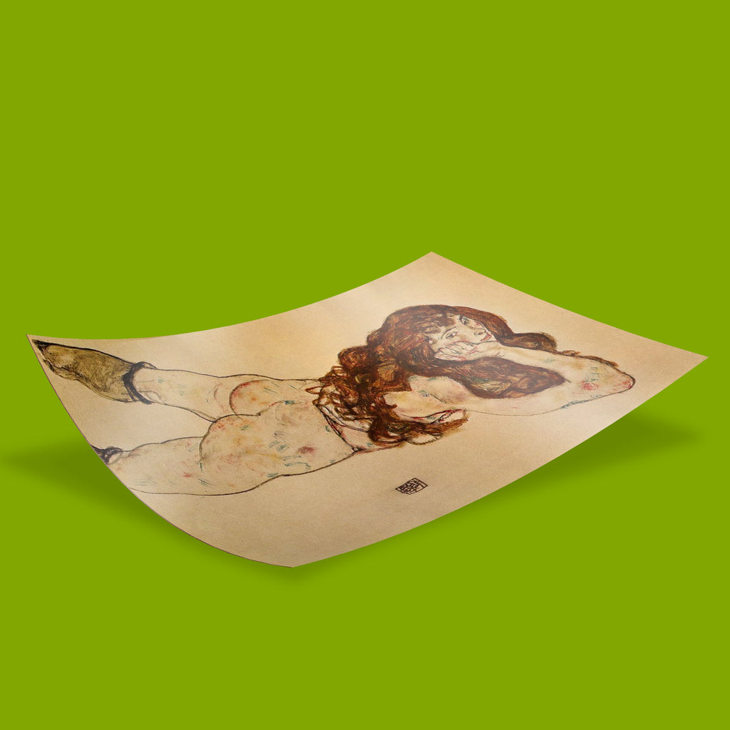 Egon Schiele expressionist nude giclée art print on 200gsm matte paper, museum-quality wall art