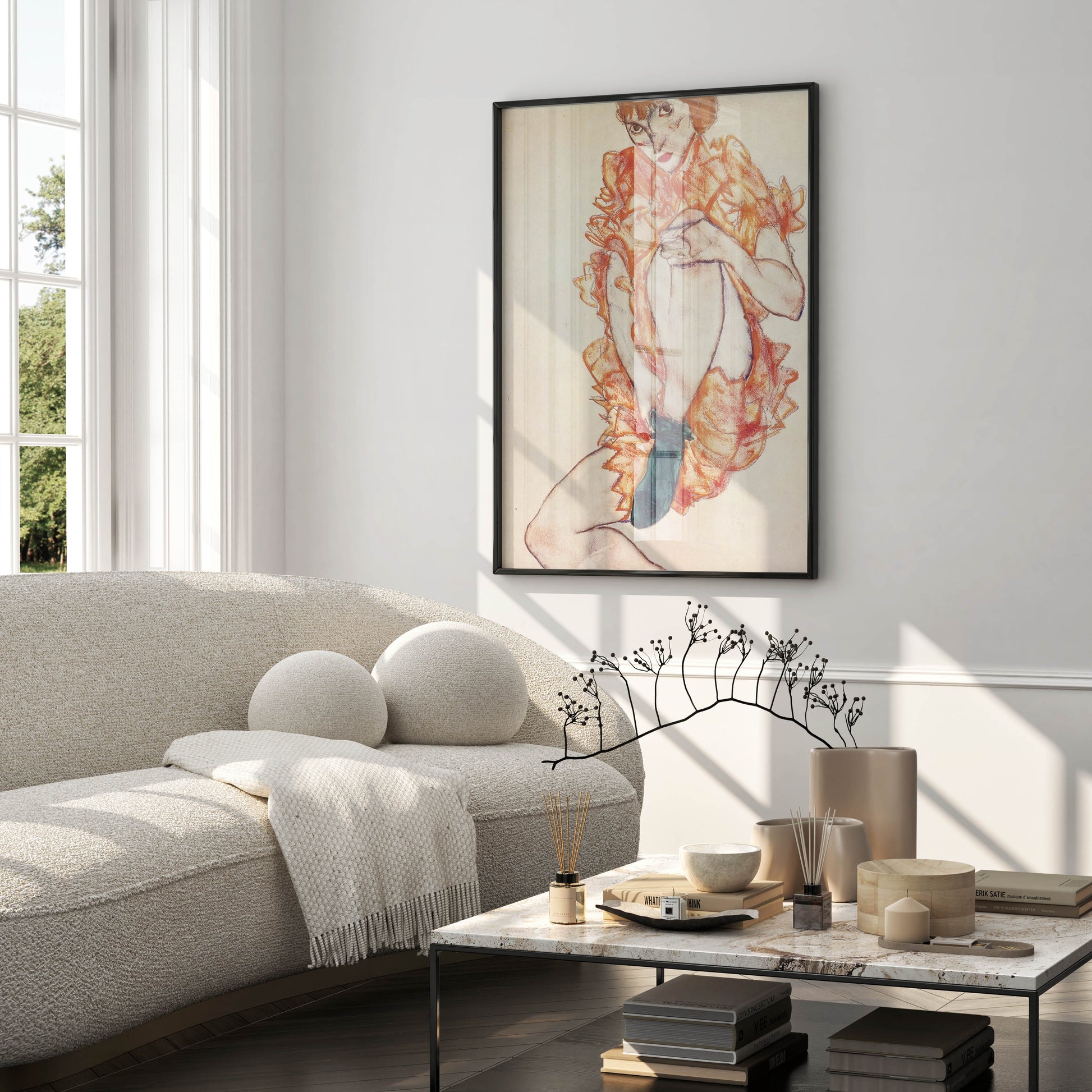 Giclée fine art print of The Green Stocking by Egon Schiele, reproduced at over 350 dpi on FSC-certified matte paper.