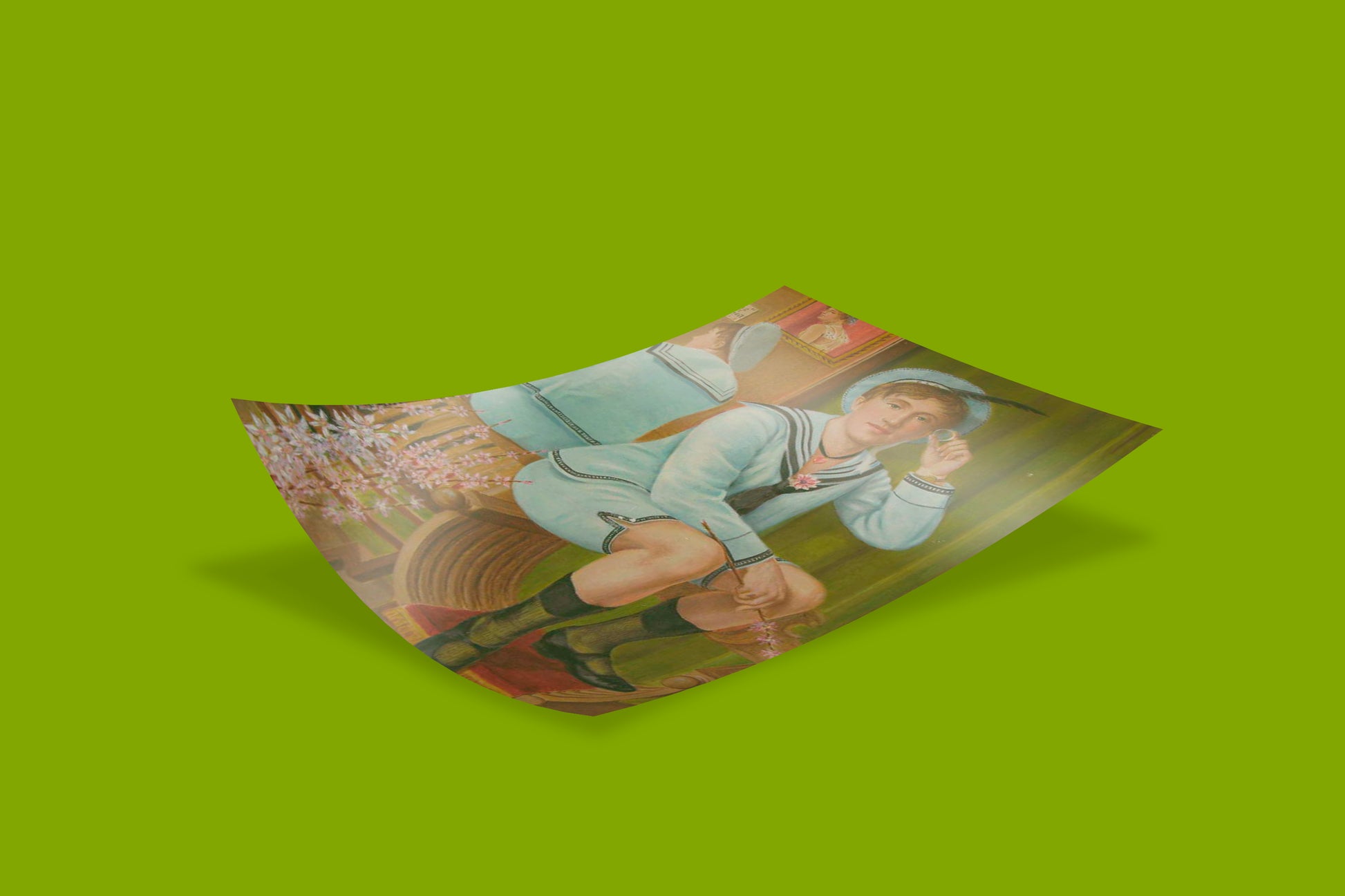 A detailed art print of Elisàr von Kupffer's self-portrait, highlighting the vivid colors and sharp clarity from 12-color printing technology.