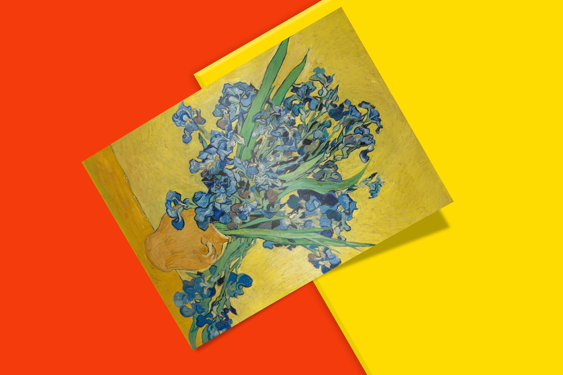 A stunning fine art print of Vincent van Gogh's "Irises," an iconic flower painting that adds a touch of classic art to any space.