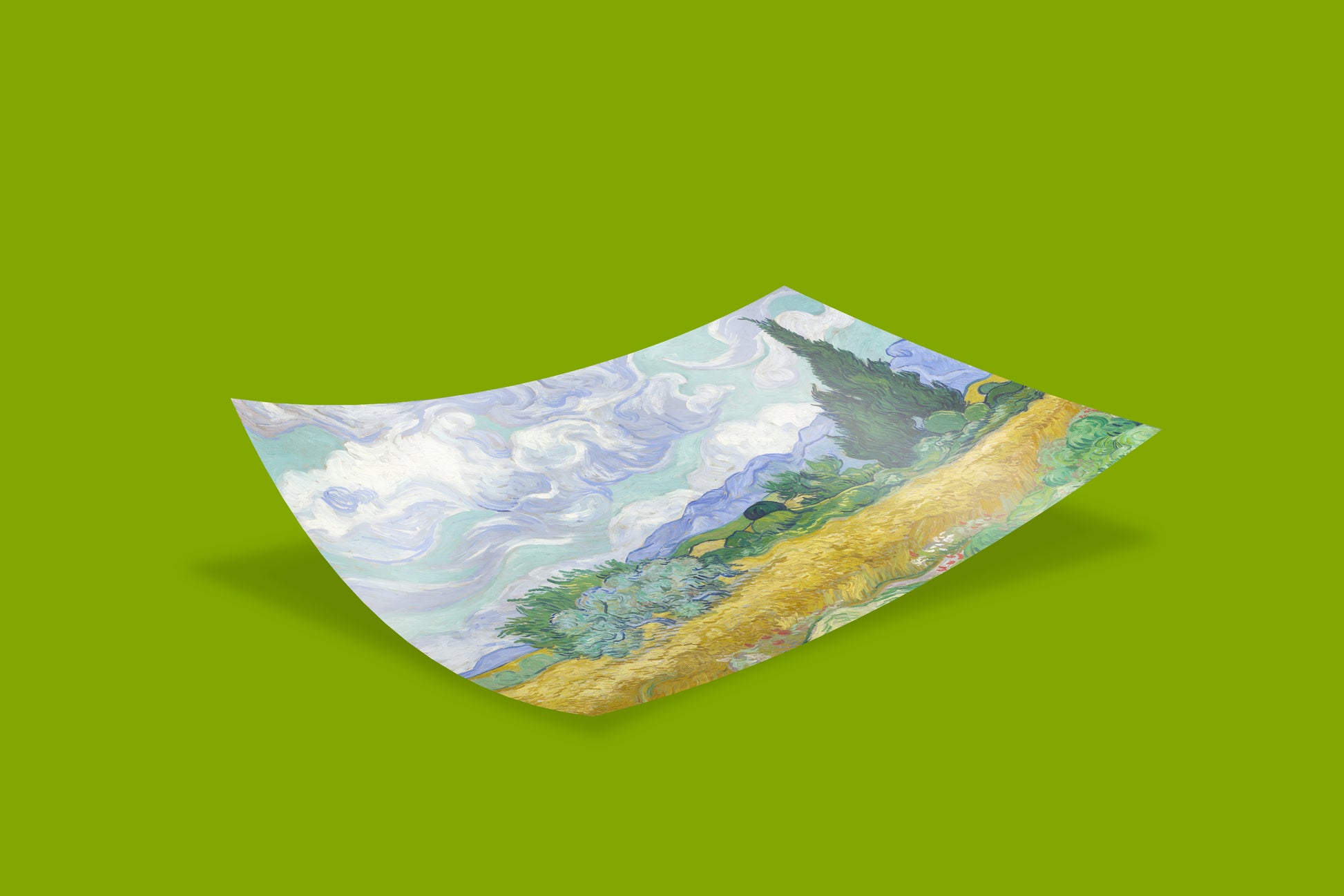 Reproduction of Vincent van Gogh's landscape masterpiece. This beautiful art print is a timeless piece of decor that brings the famous post-impressionist painting to life in any room.