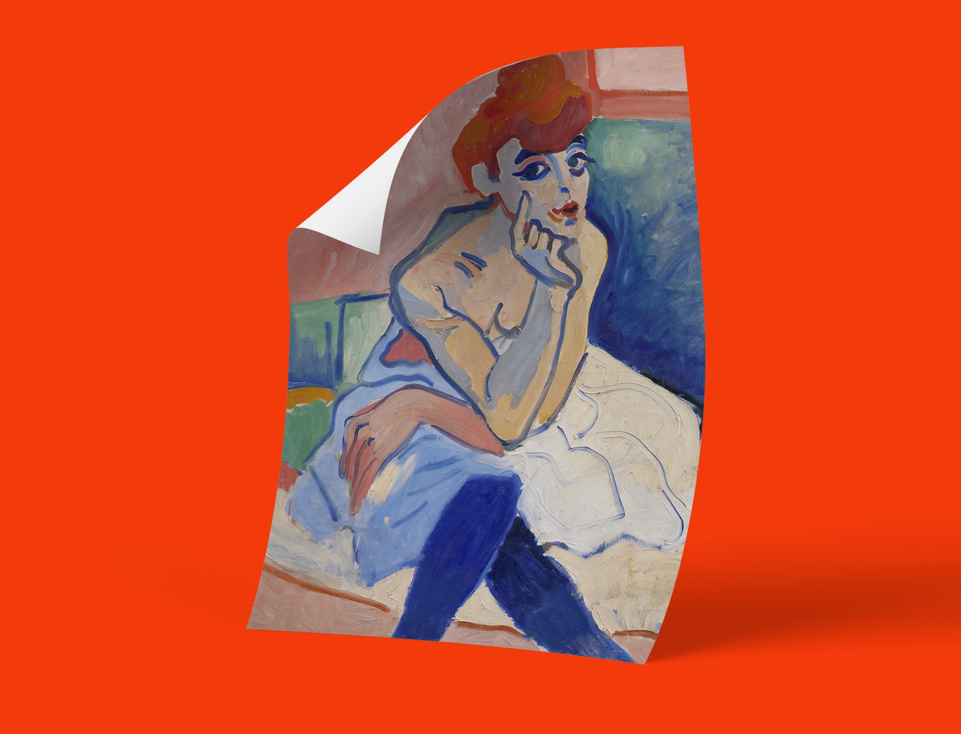 High-quality giclée wall art print of Woman in a Chemise by André Derain