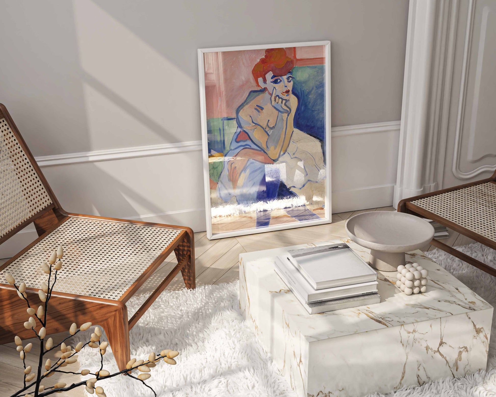Fauvist fine art wall print adding bold colour and elegance to upscale interior decor