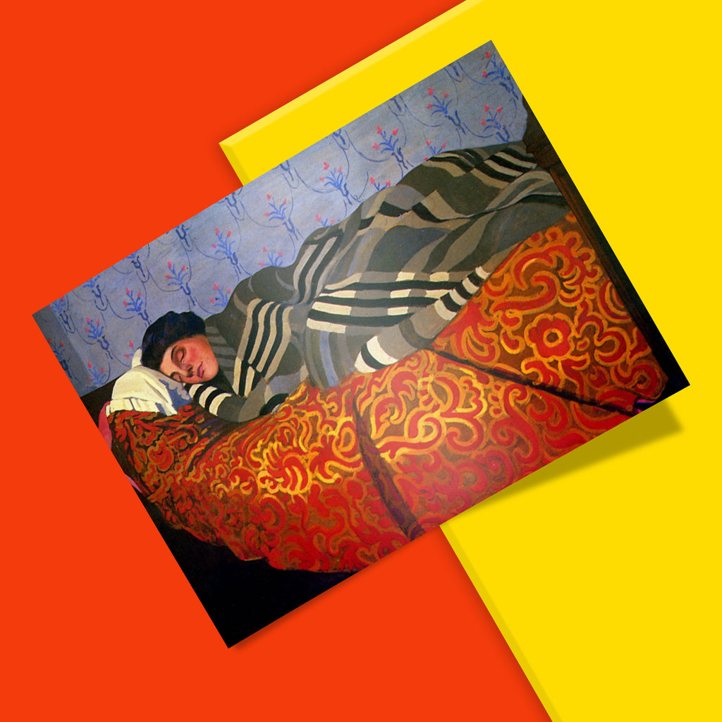 Sleeping Woman by Félix Vallotton wall art print, featuring bold pattern and colour ideal for a gallery wall or bedroom display.