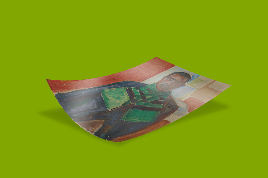 Fine art poster of Edvard Munch's "Abdul Karim with a Green Scarf," featuring a powerful portrait with a smooth, glare-free finish.