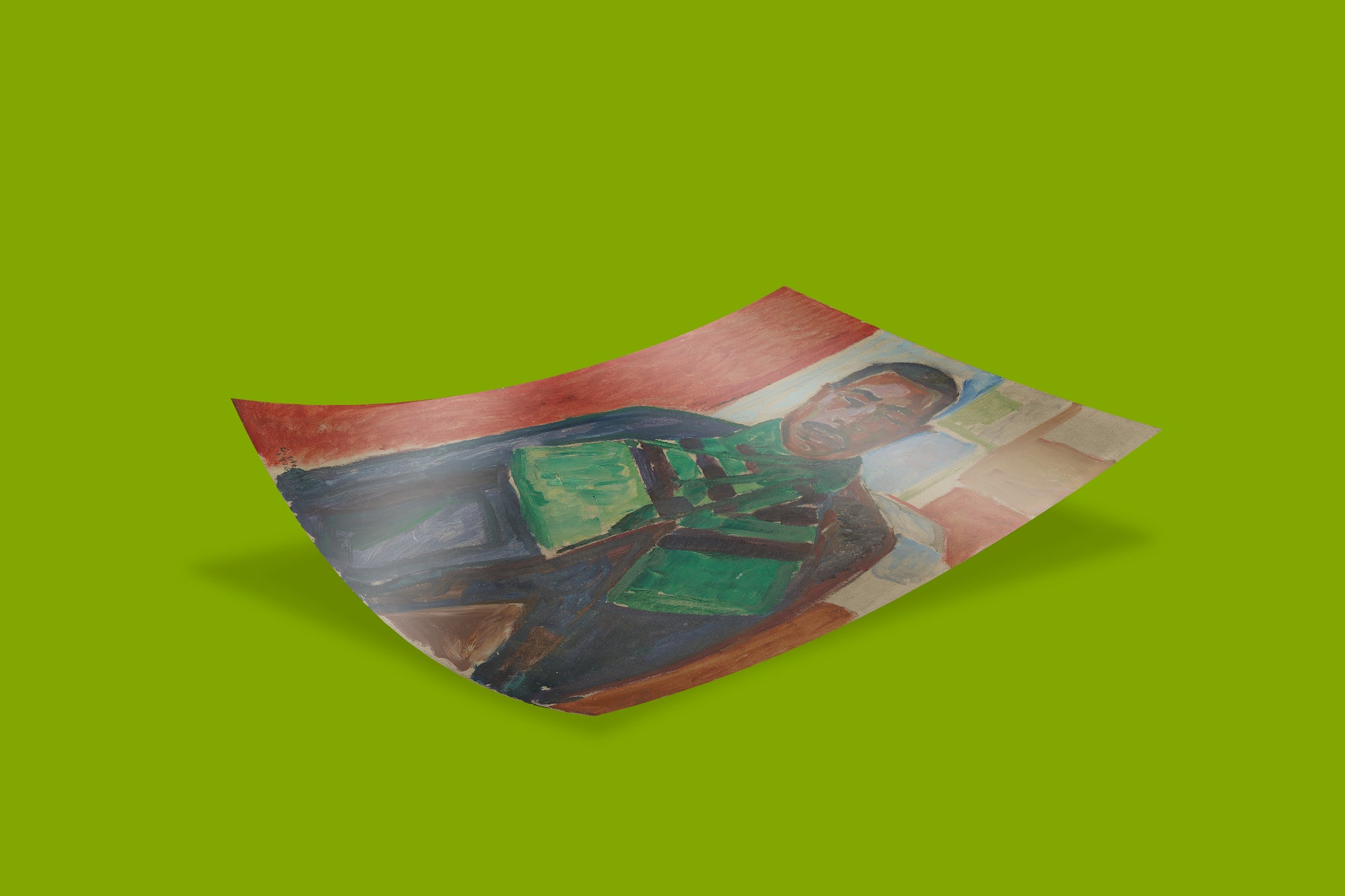 Fine art poster of Edvard Munch's "Abdul Karim with a Green Scarf," featuring a powerful portrait with a smooth, glare-free finish.