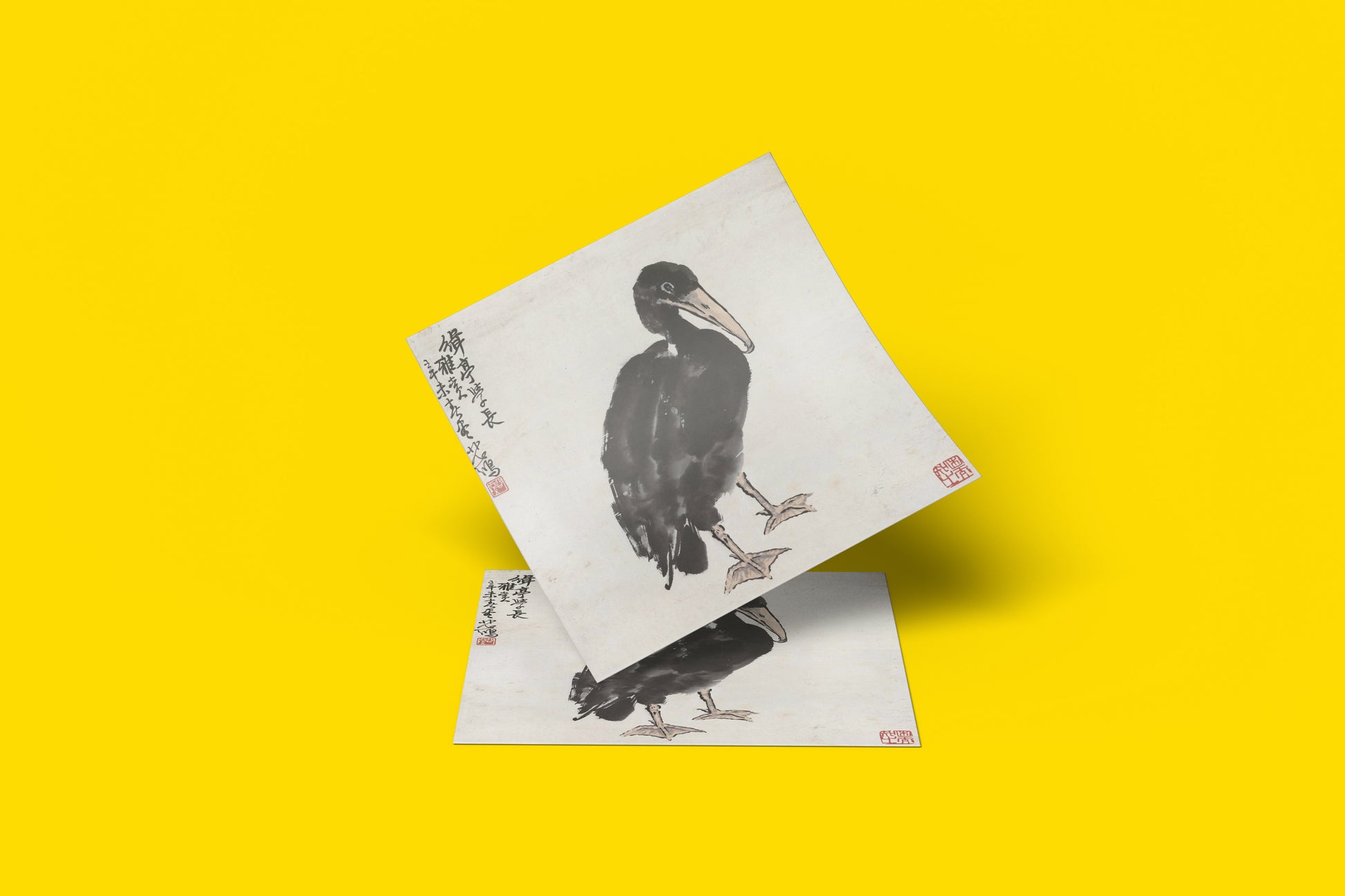 An unframed Xu Beihong Cormorant print, an archival giclée print on matte paper, perfect for modern home decor.