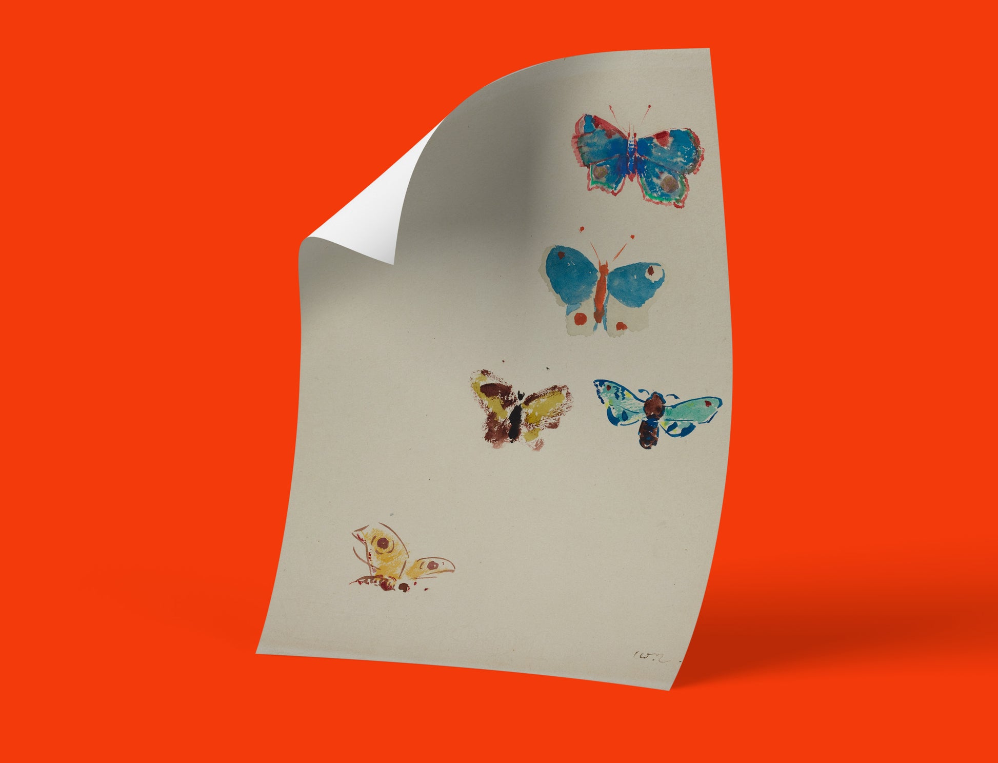 Elegant butterfly wall art poster by Odilon Redon, ideal for modern interiors