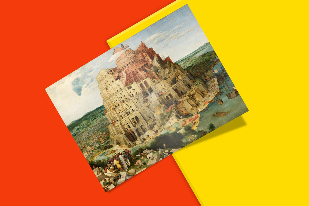 Tower of Babel art print by Pieter Bruegel the Elder - museum quality wall art featuring biblical architecture and classical painting reproduction