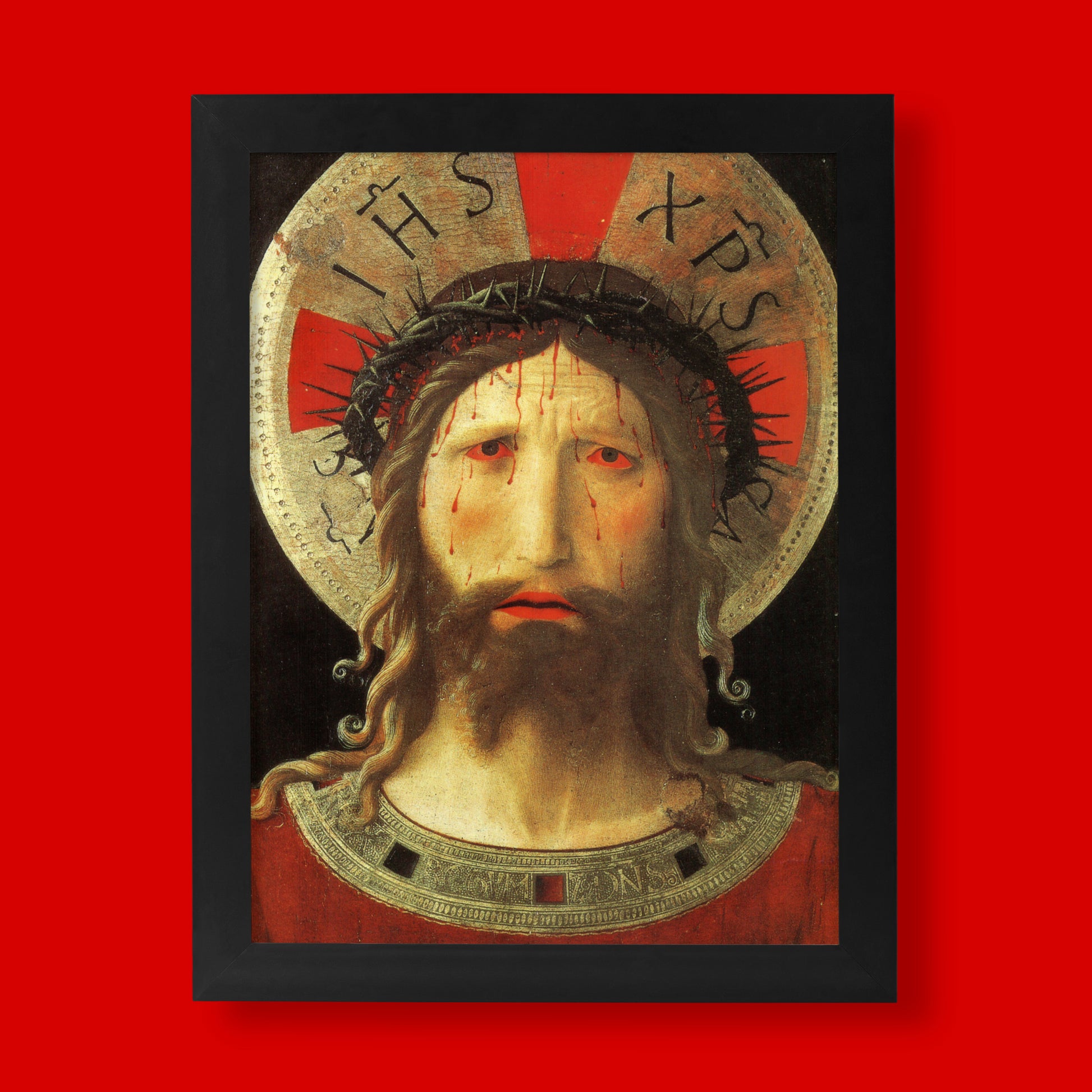 A high-quality giclée fine art print of Fra Angelico's Christ Crowned with Thorns, an iconic Early Renaissance painting.
