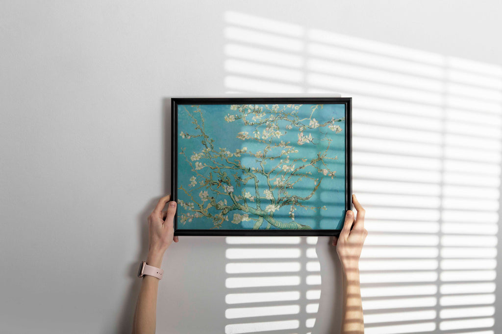 Framed Vincent van Gogh Almond Blossom print, a stunning piece of framed wall art perfect for living room decor and art collectors.