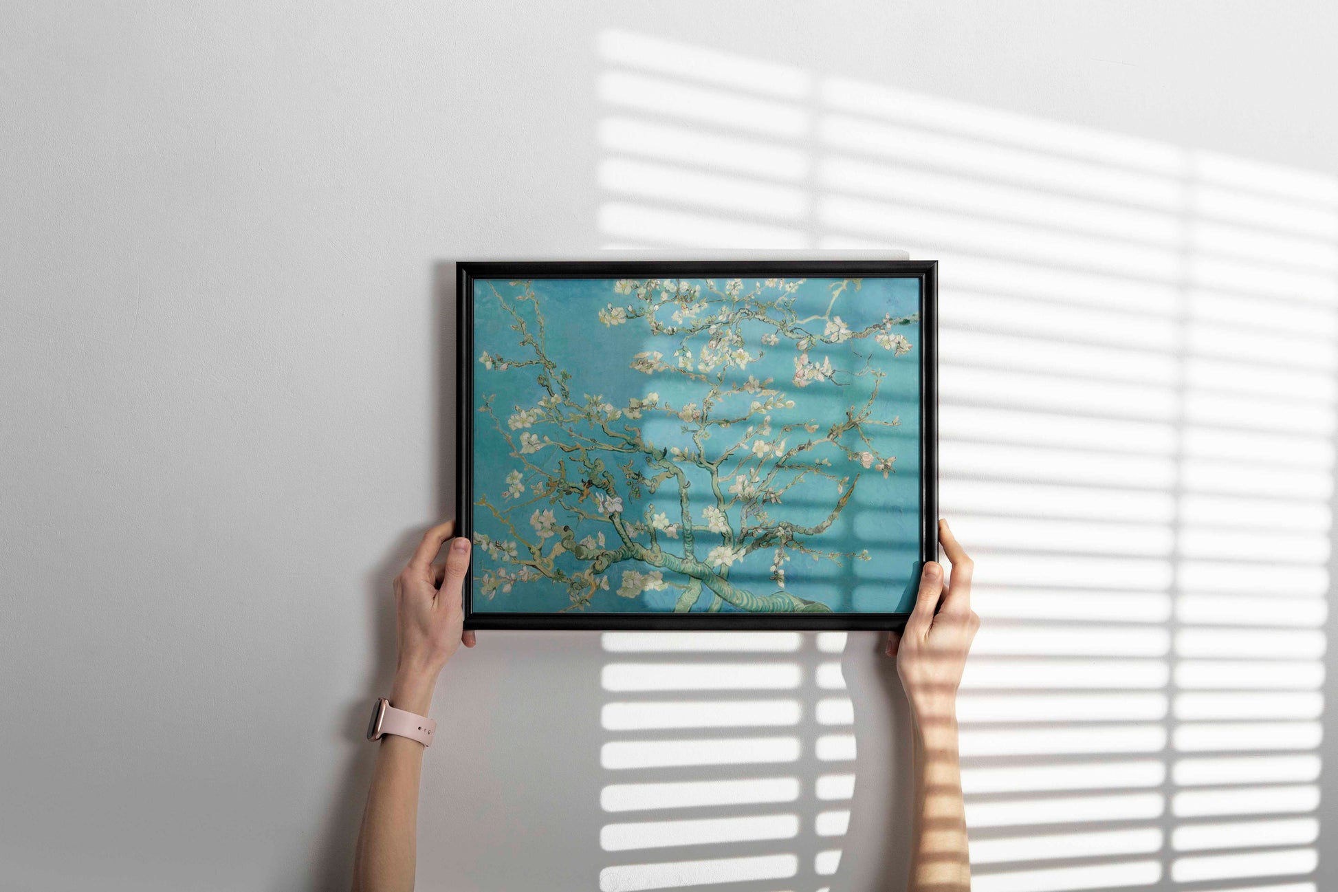 Framed Vincent van Gogh Almond Blossom print, a stunning piece of framed wall art perfect for living room decor and art collectors.