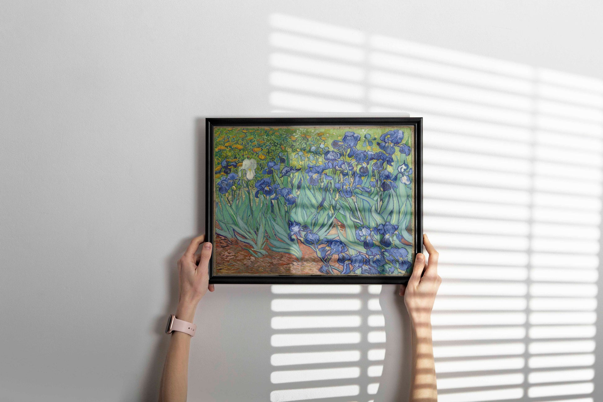 Framed art print of Vincent van Gogh’s Irises – elegant wall art for living rooms or galleries