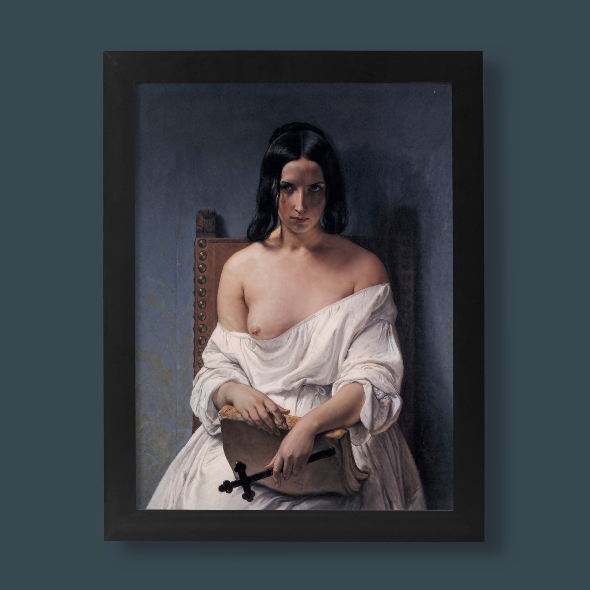 Francesco Hayez's 'La Meditazione' fine art print, a classic Italian Romanticism painting, perfect for stylish wall decor.