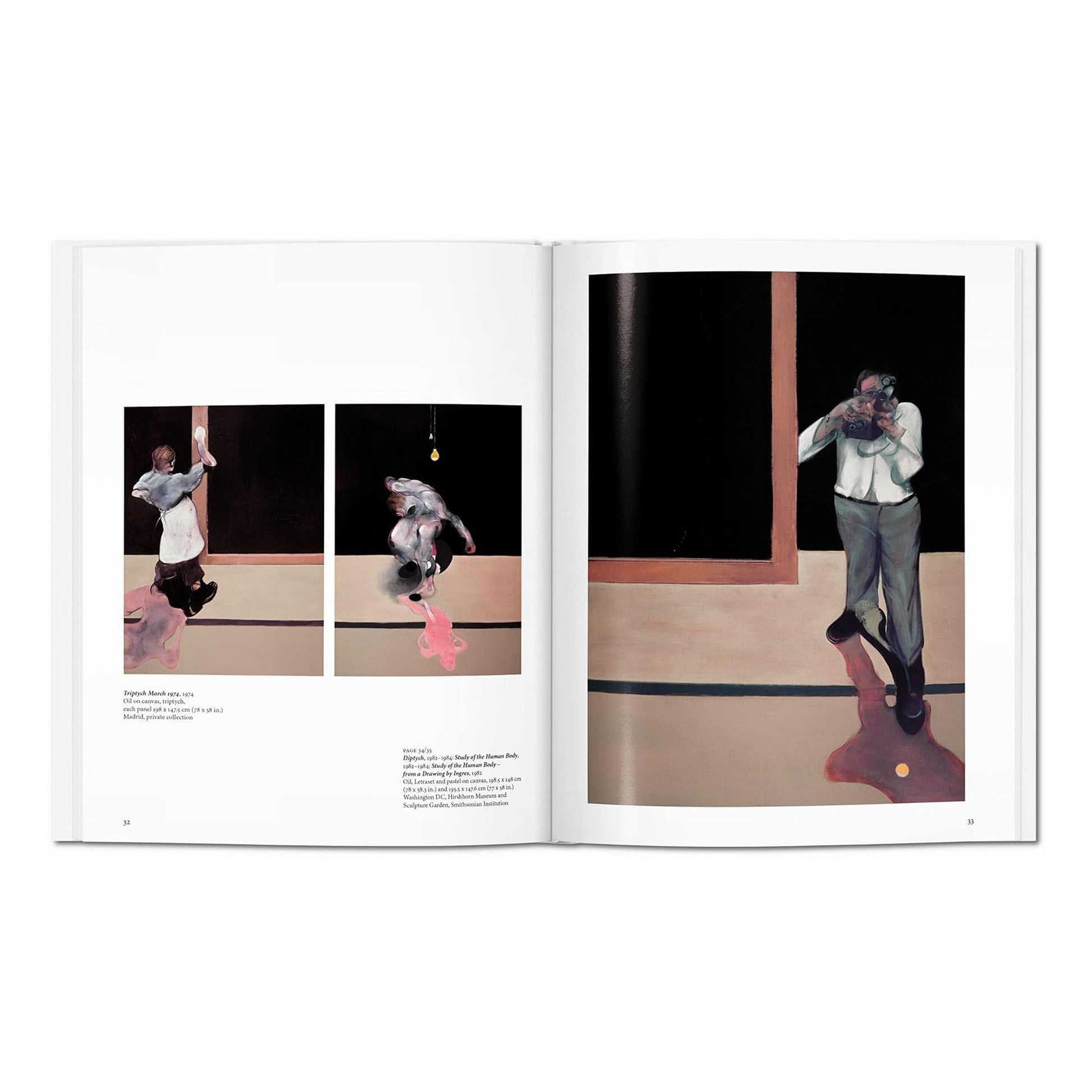 A full-colour spread of Francis Bacon's "Triptych March 1974" featured in the high-quality Taschen publication.