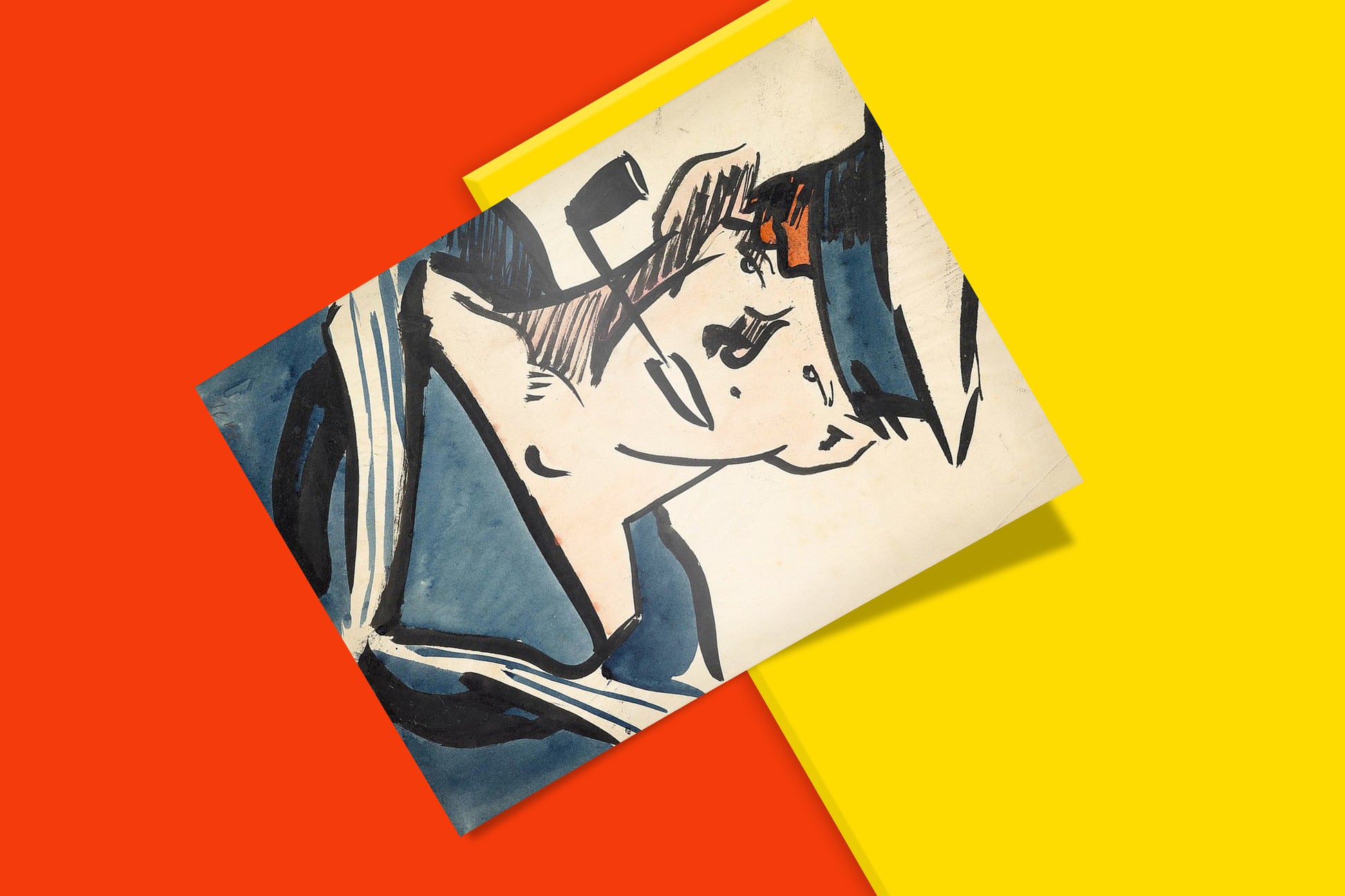 Modern British art wall decor featuring the vibrant "A Sailor Print" by Francis Cadell, an ideal choice for art collectors.