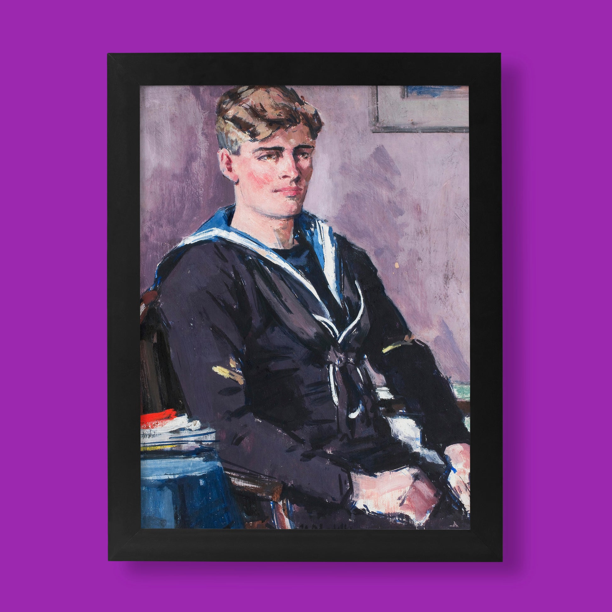 Francis Cadell's fine art print "The Sailor" from ART SNOB, a male portrait from the Scottish Colourist period.