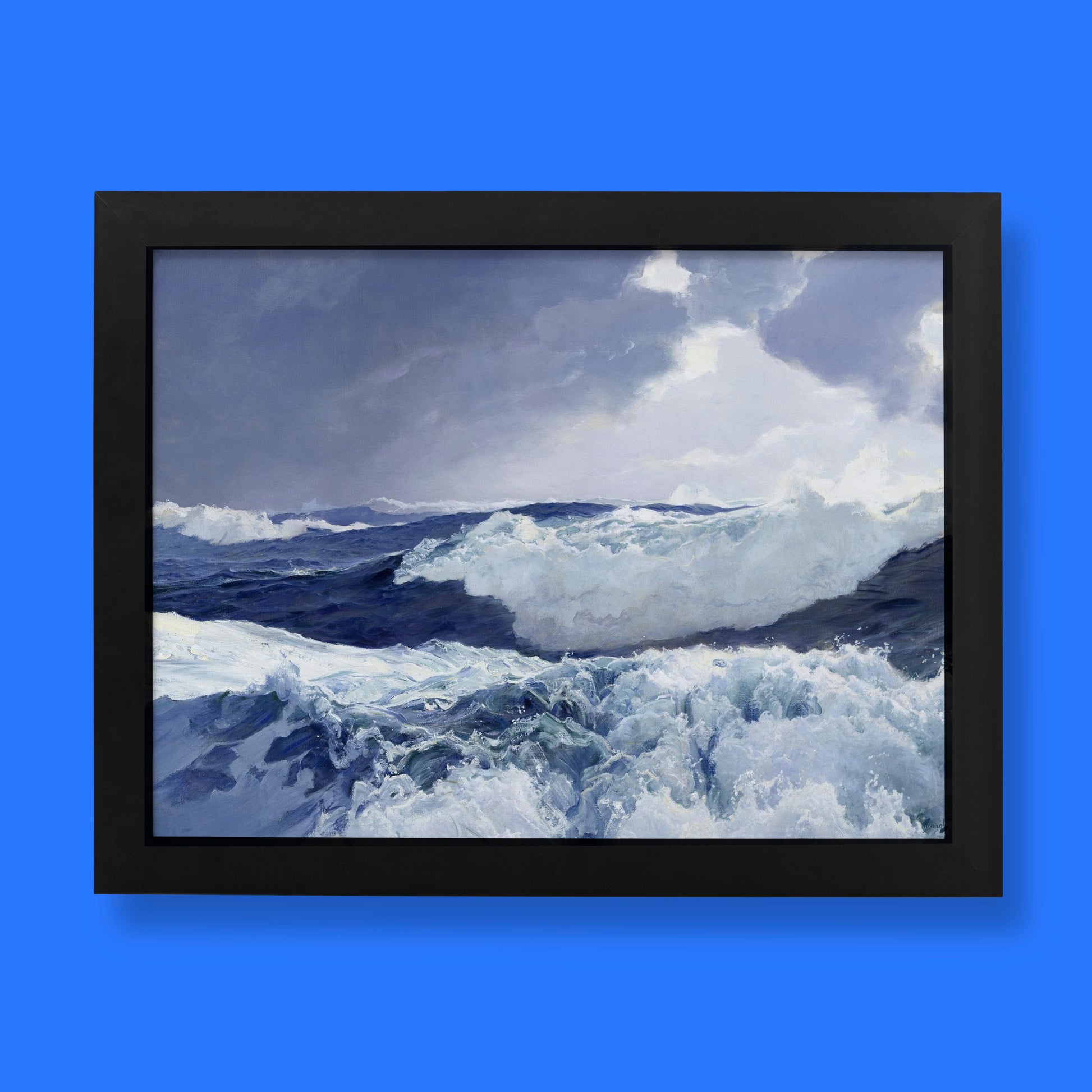 Frederick Judd Waugh Mid Ocean fine art print depicting dramatic waves and ocean spray