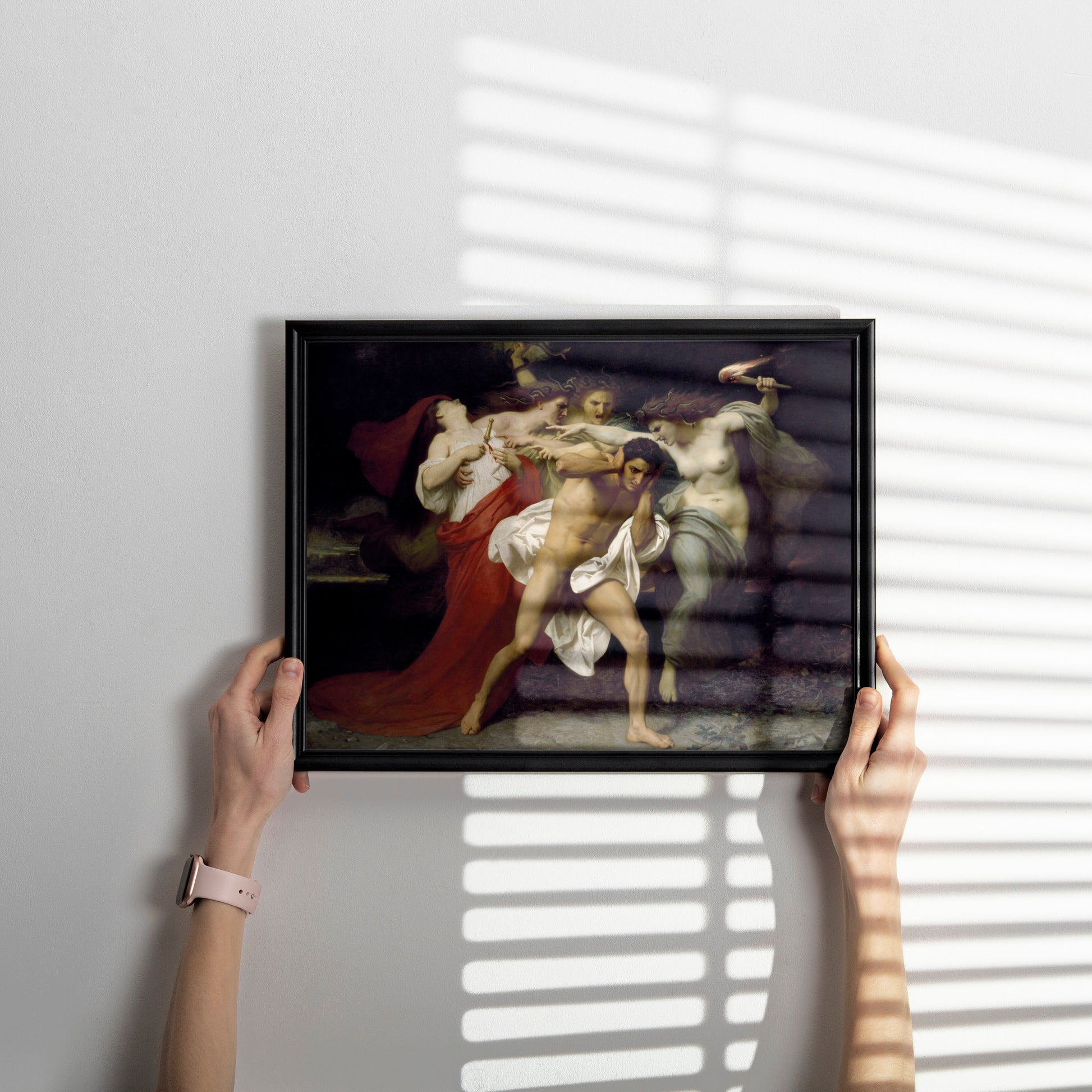 Framed Bouguereau Orestes Pursued by the Furies art print - Greek mythology wall art in elegant frame showing museum-quality giclée reproduction