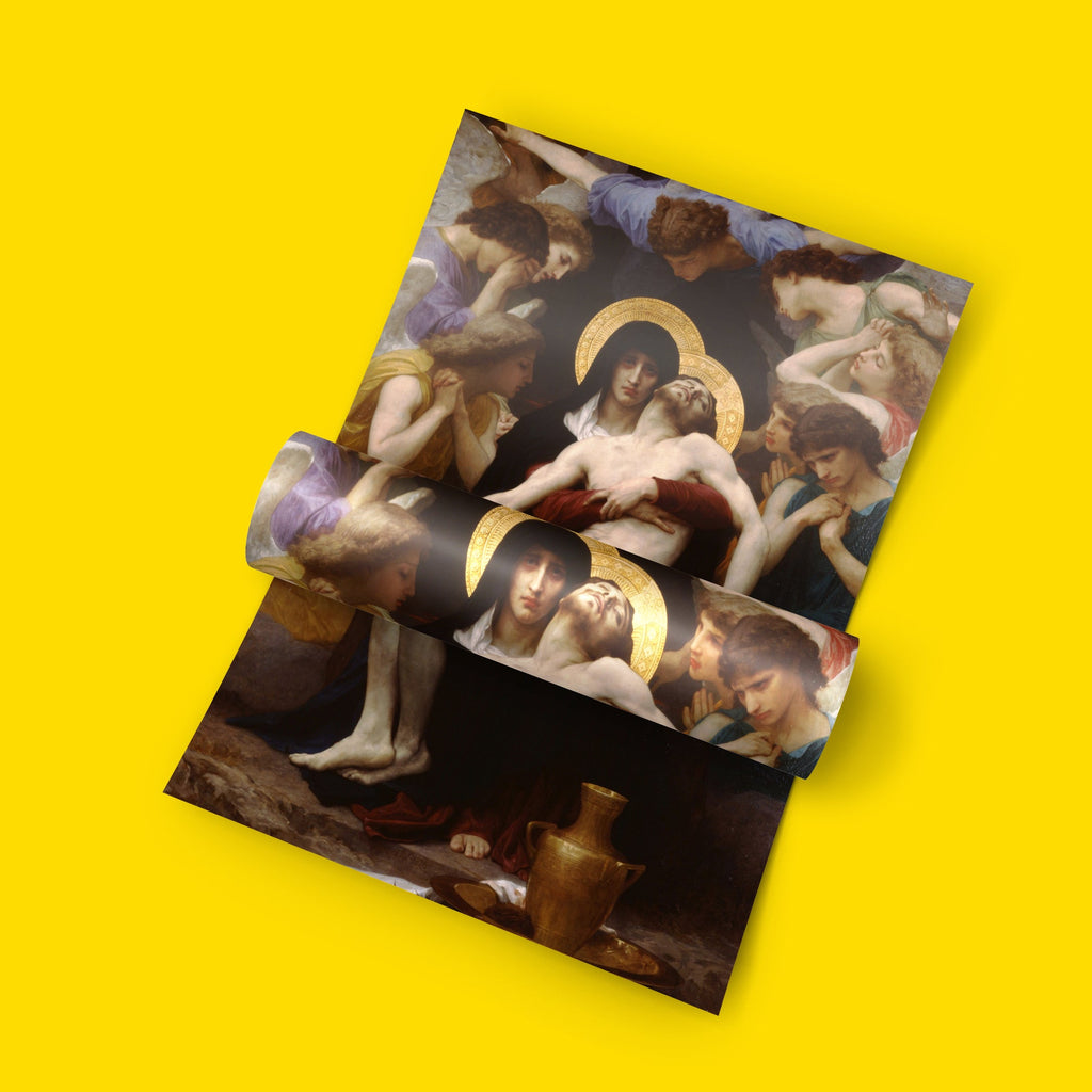 Premium fine art print of William-Adolphe Bouguereau's emotional Pietà masterpiece, perfect wall art for art lovers and home design enthusiasts