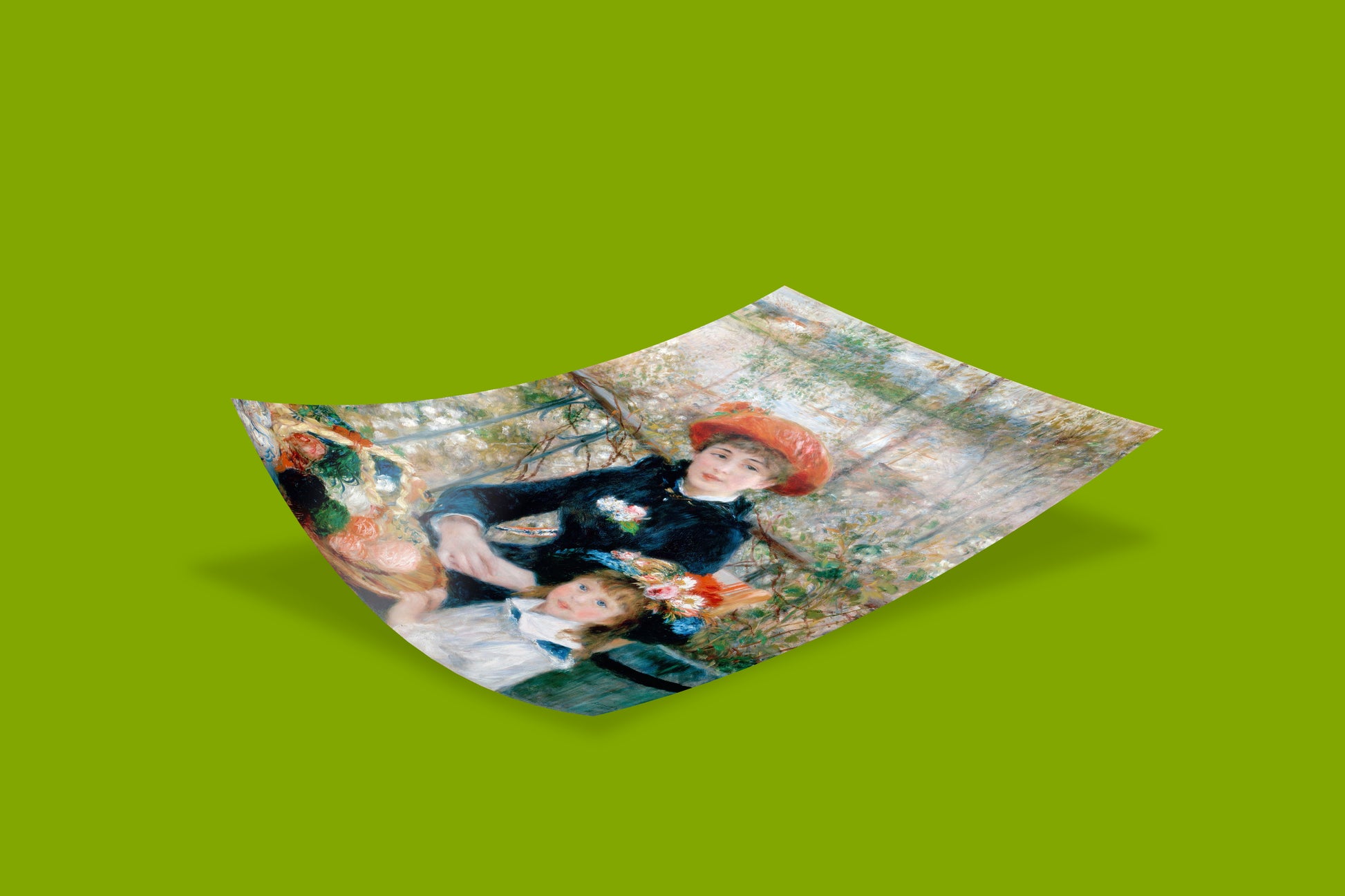 Renoir Impressionist art print Two Sisters On the Terrace depicting 19th century French elegance and feminine grace, luxury wall art for cultured home interior design