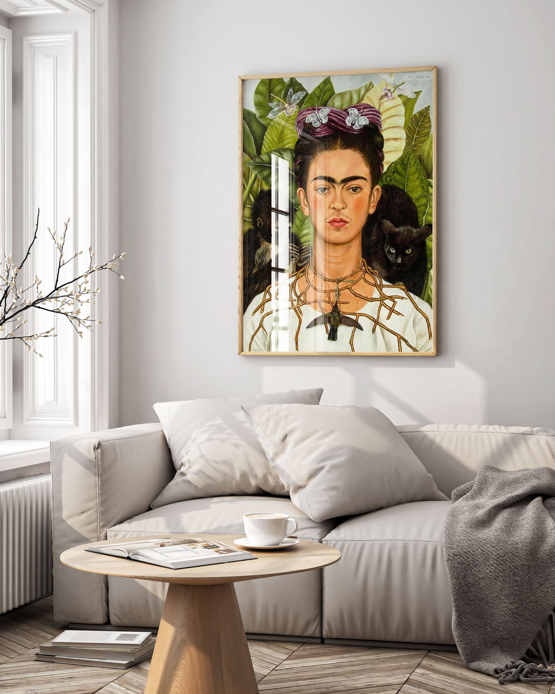 1940 Frida Kahlo Self-Portrait with Thorn Necklace art print, premium giclée reproduction on FSC-certified paper for collectors
