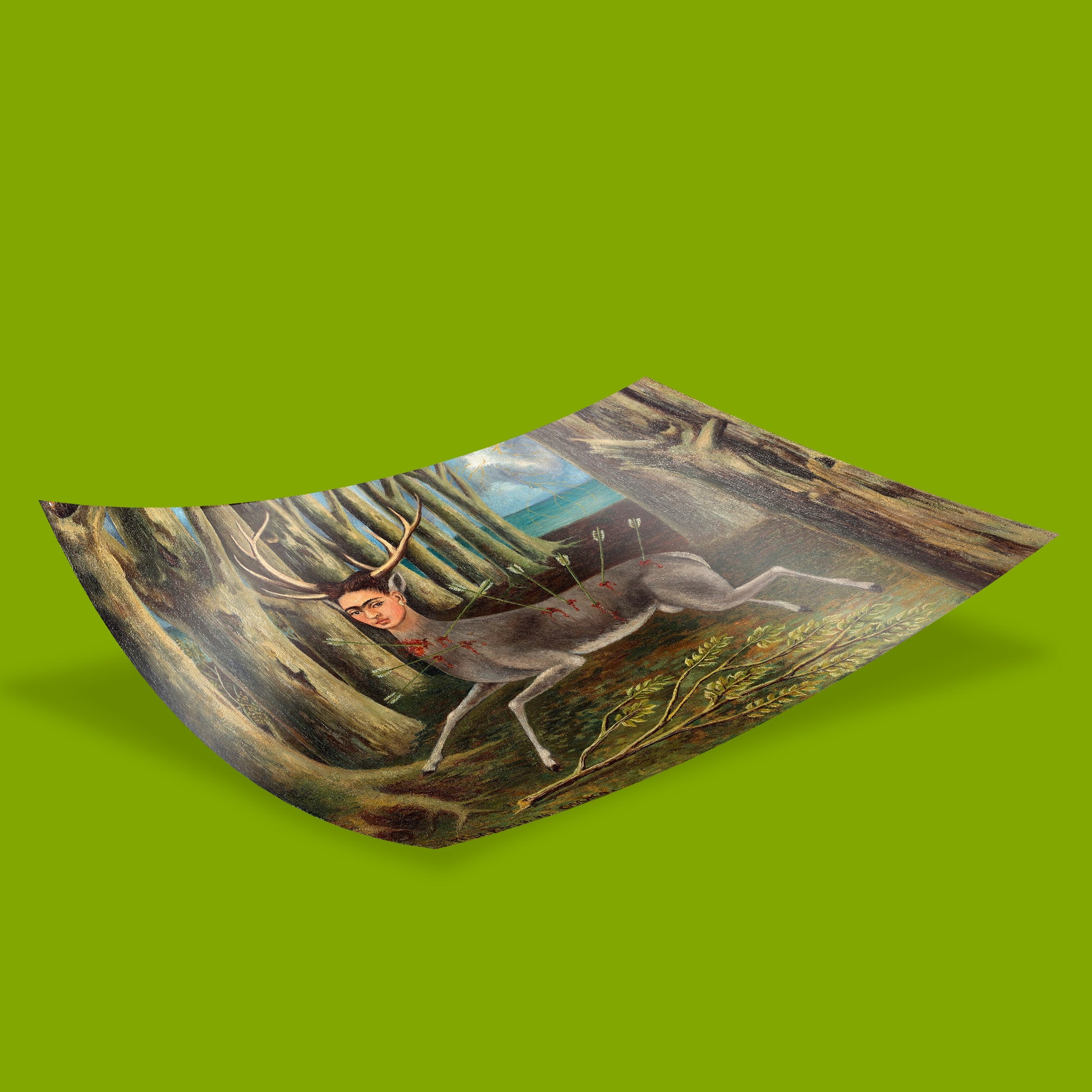 Frida Kahlo The Wounded Deer art poster available sizes and dimensions chart for wall decor fine art prints