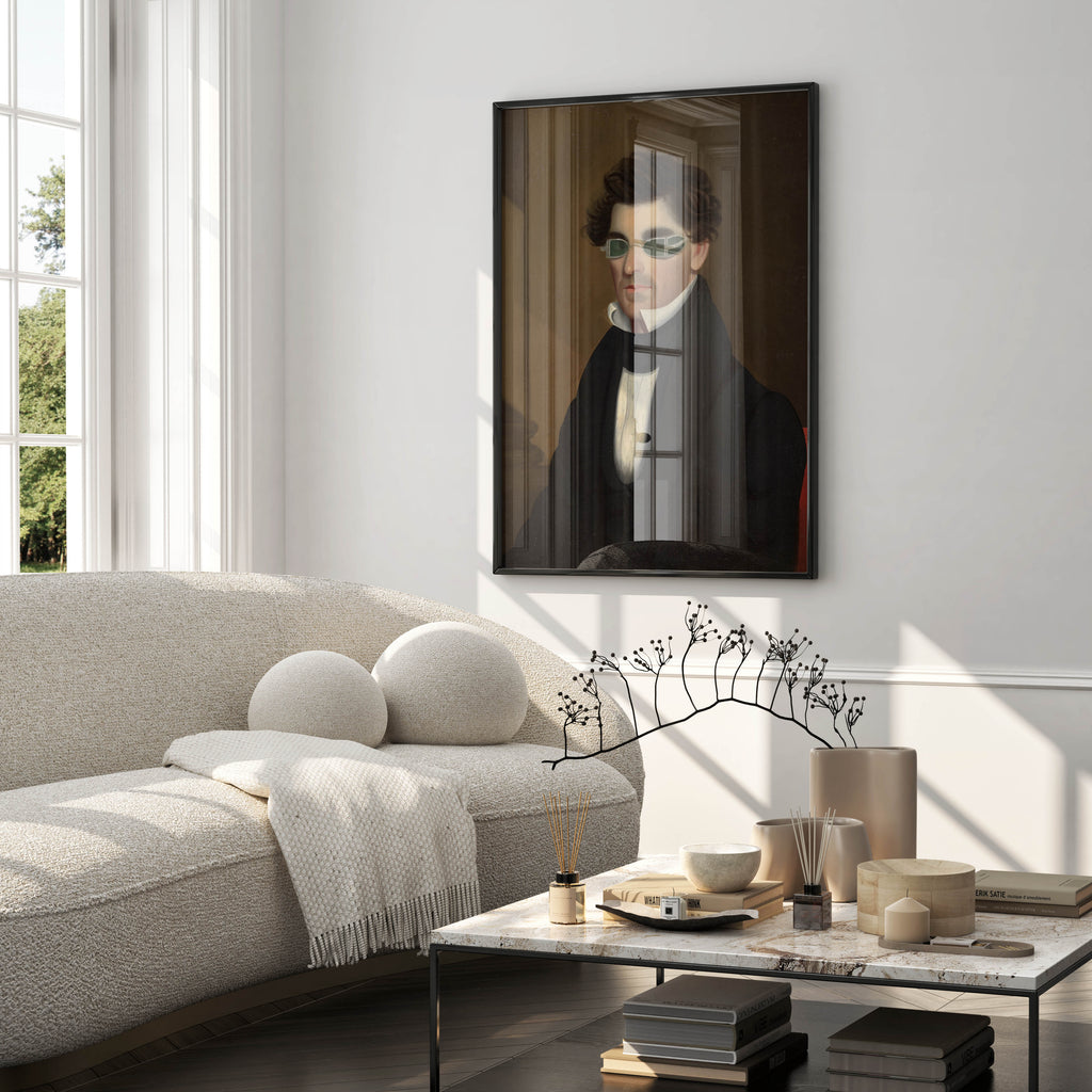 Antique portrait art print for home décor and gallery walls, Nathaniel Olds 1830 oil painting reproduction by ART SNOB