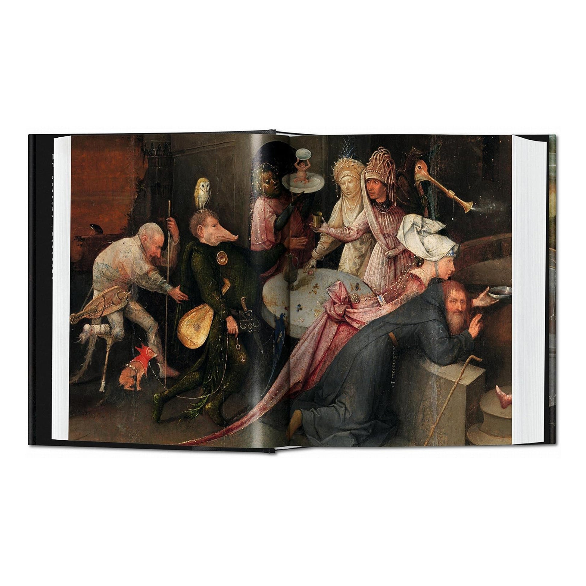 A stunning full-page image in the TASCHEN book showing the left panel of Hieronymus Bosch's The Garden of Earthly Delights, depicting the Garden of Eden.