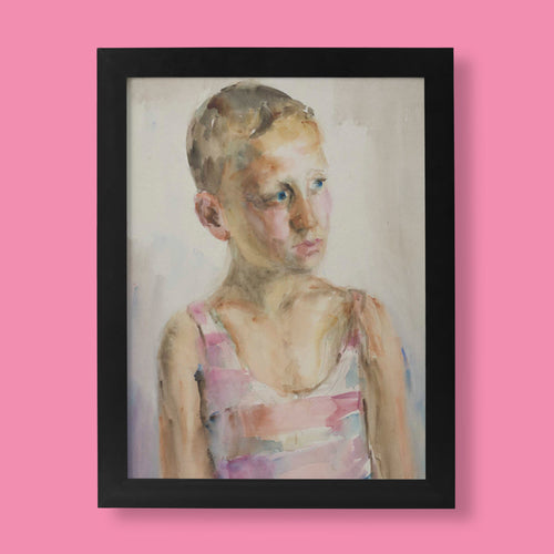 Gela Seksztajn Portrait of a Boy fine art print, watercolour wall art by Polish Jewish artist, giclée reproduction