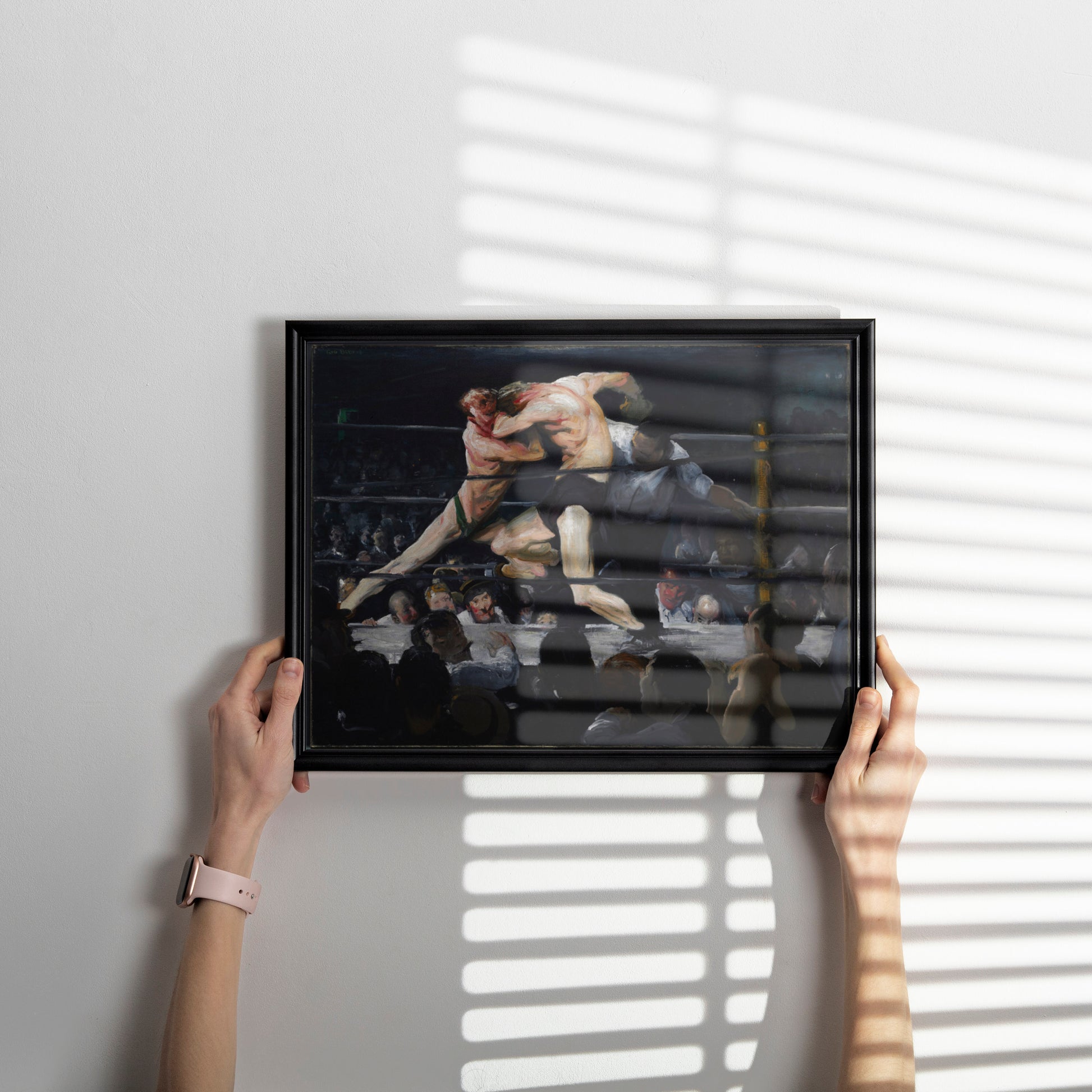 George Bellows boxing painting wall art poster, Stag at Sharkey's American Realist masterpiece printed at 350 dpi with 12-colour giclée technology