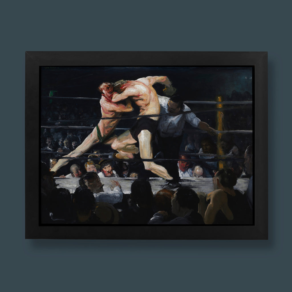 George Bellows Stag at Sharkey's fine art print, a bold American Realist boxing painting reproduced as a premium giclée wall art poster
