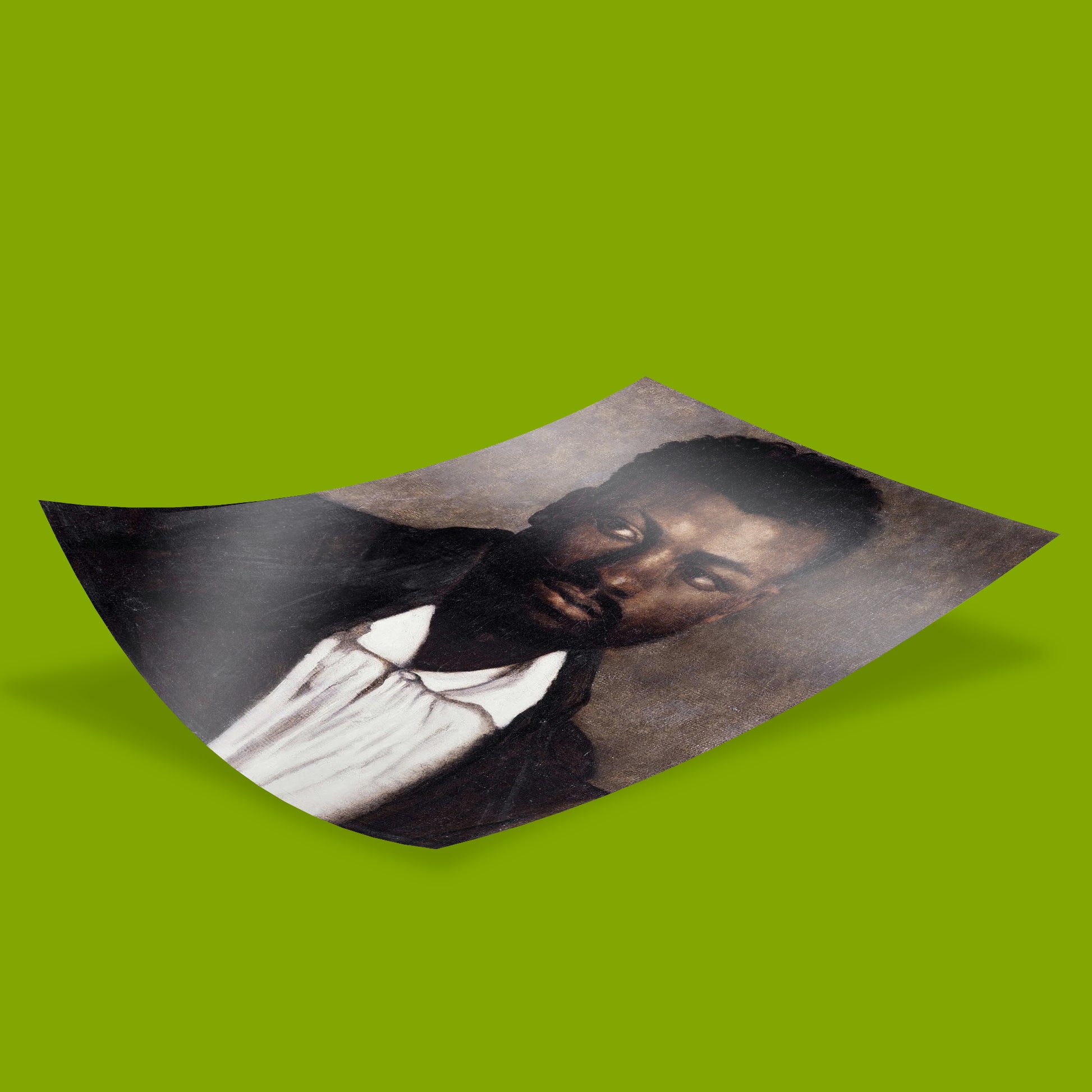 Premium 200gsm FSC-certified paper detail of Théodore Géricault Portrait of a Black Man giclée art print