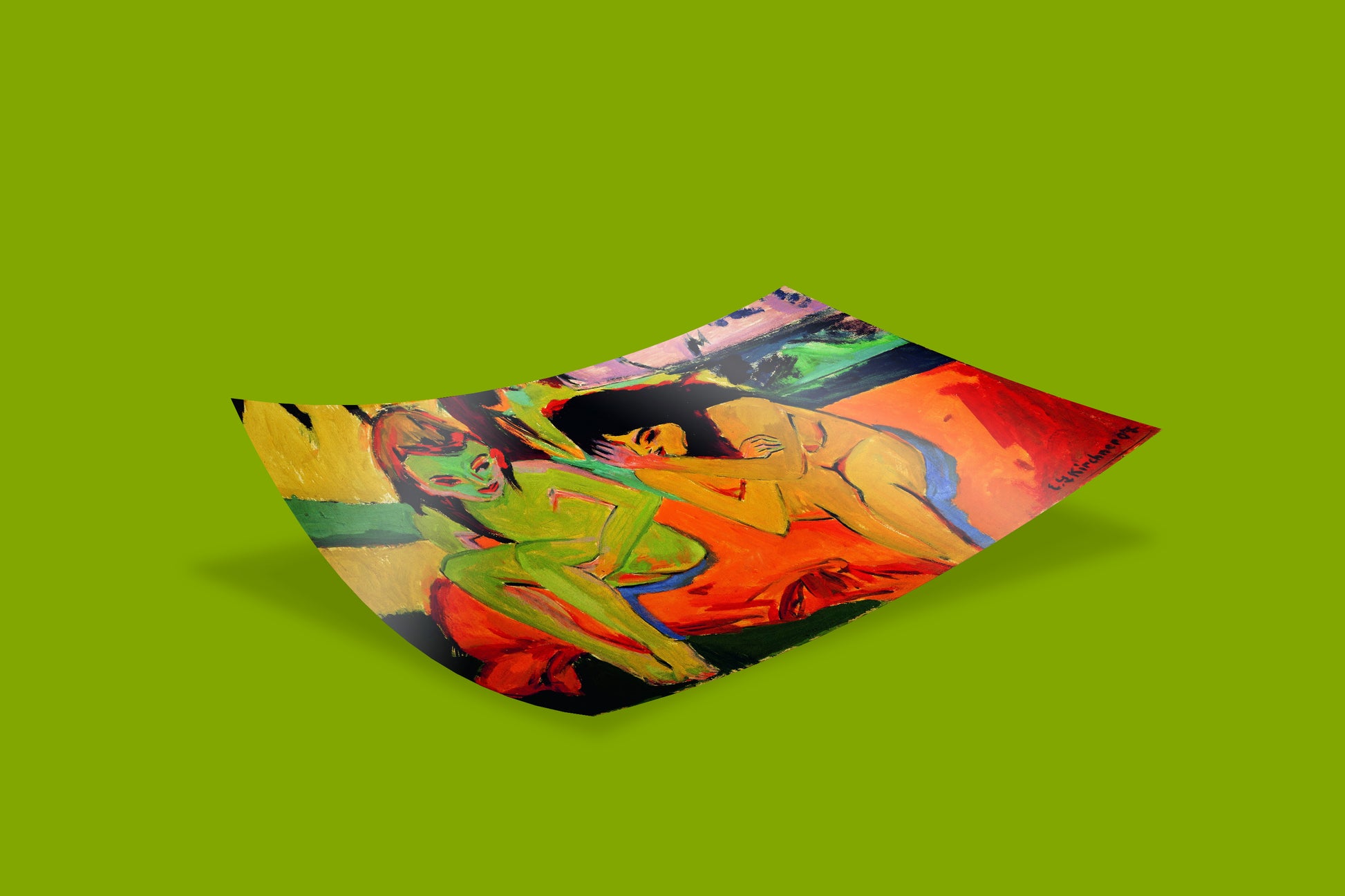 Museum-quality reproduction of Ernst Ludwig Kirchner's groundbreaking Brücke artwork, enhancing any art collection.