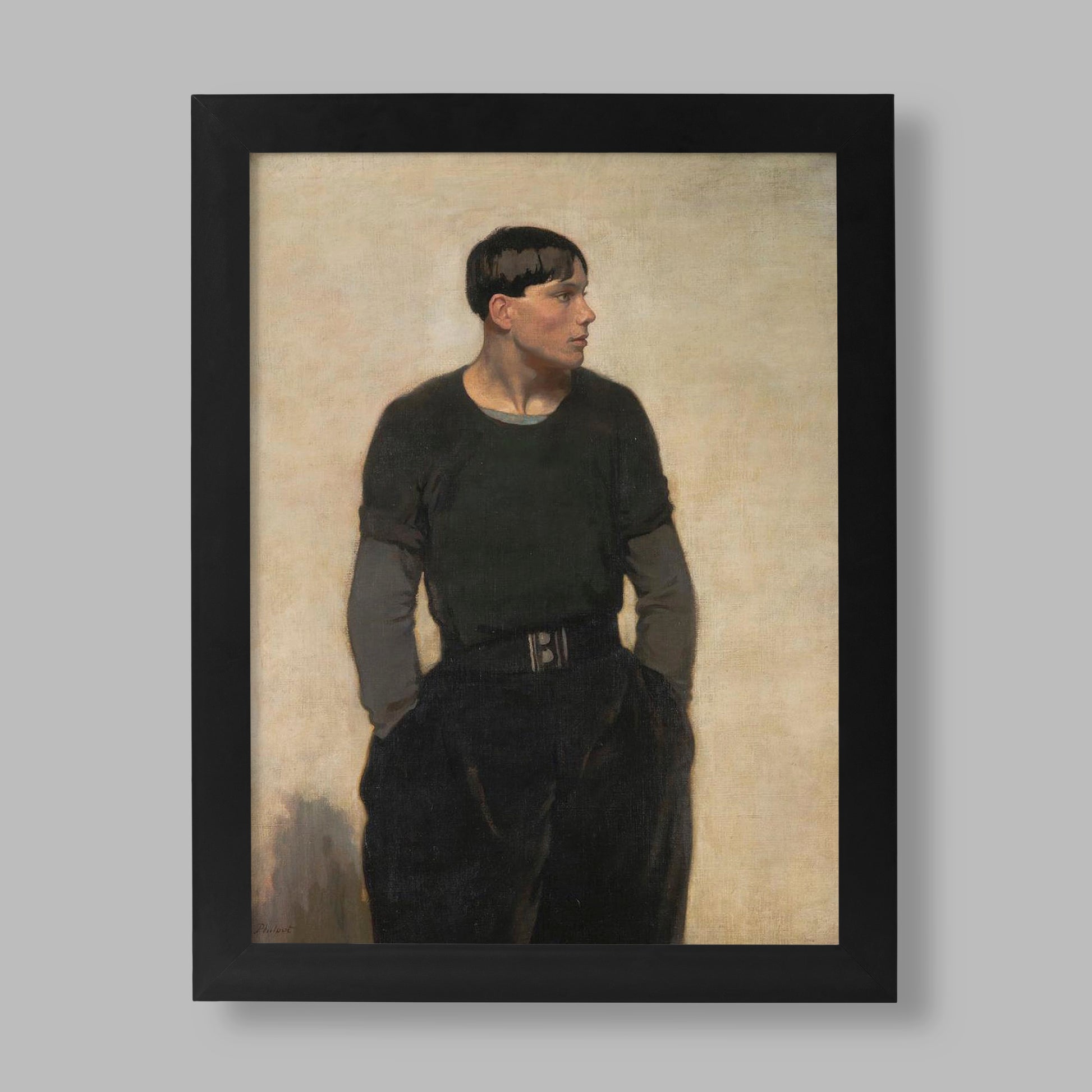 Glyn Warren Philpot A Young Breton 1917 fine art print - museum quality wall art reproduction of British portrait painting from Tate Collection