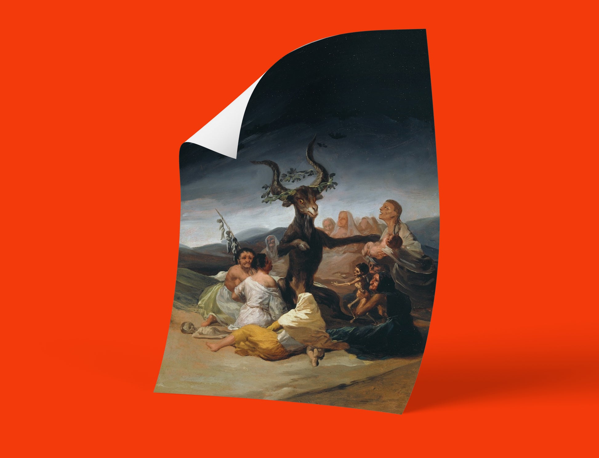 Premium art print of Francisco Goya's Witches Sabbath painting - Dark Romanticism wall art poster with museum quality giclée printing technology