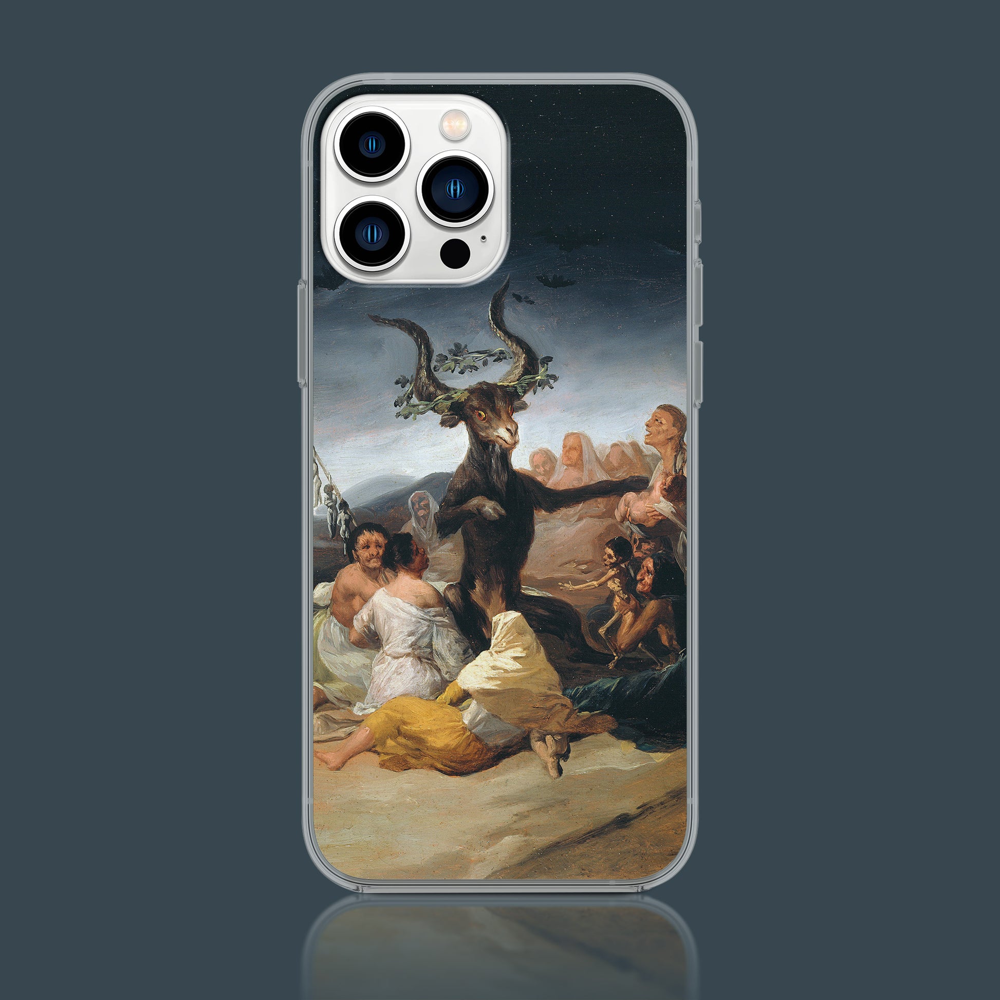 Francisco Goya Witches Sabbath phone case by ARTSNOB, showcasing a famous Spanish Romanticism fine art painting for ultimate phone protection.