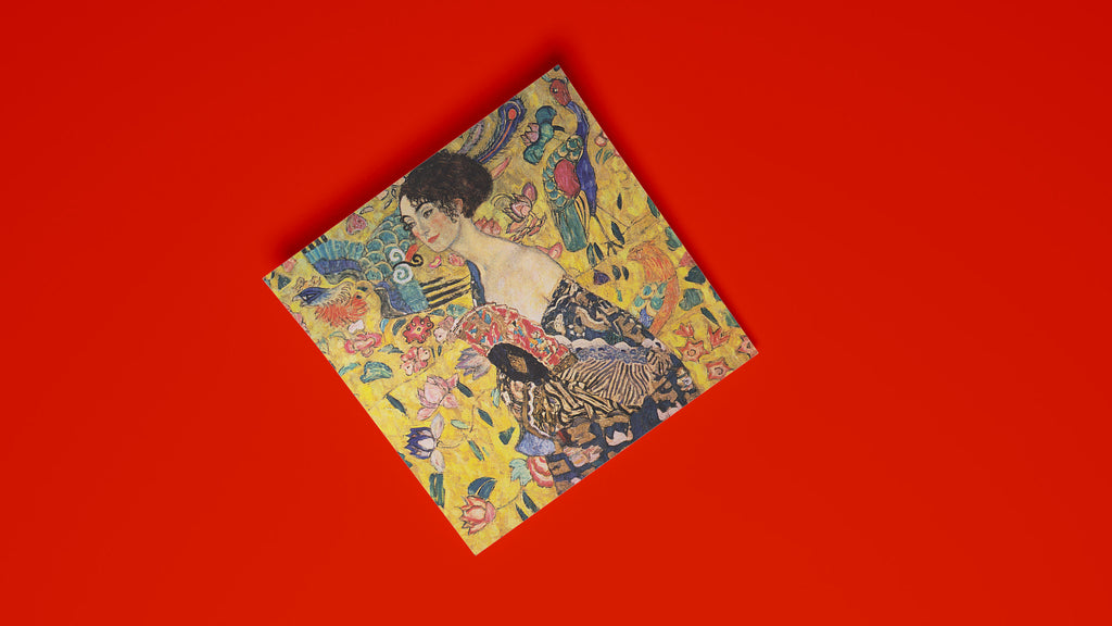 Gustav Klimt's final masterpiece "Lady with Fan" as a premium art print, ideal for a designer's collection or as a statement piece of fine art.