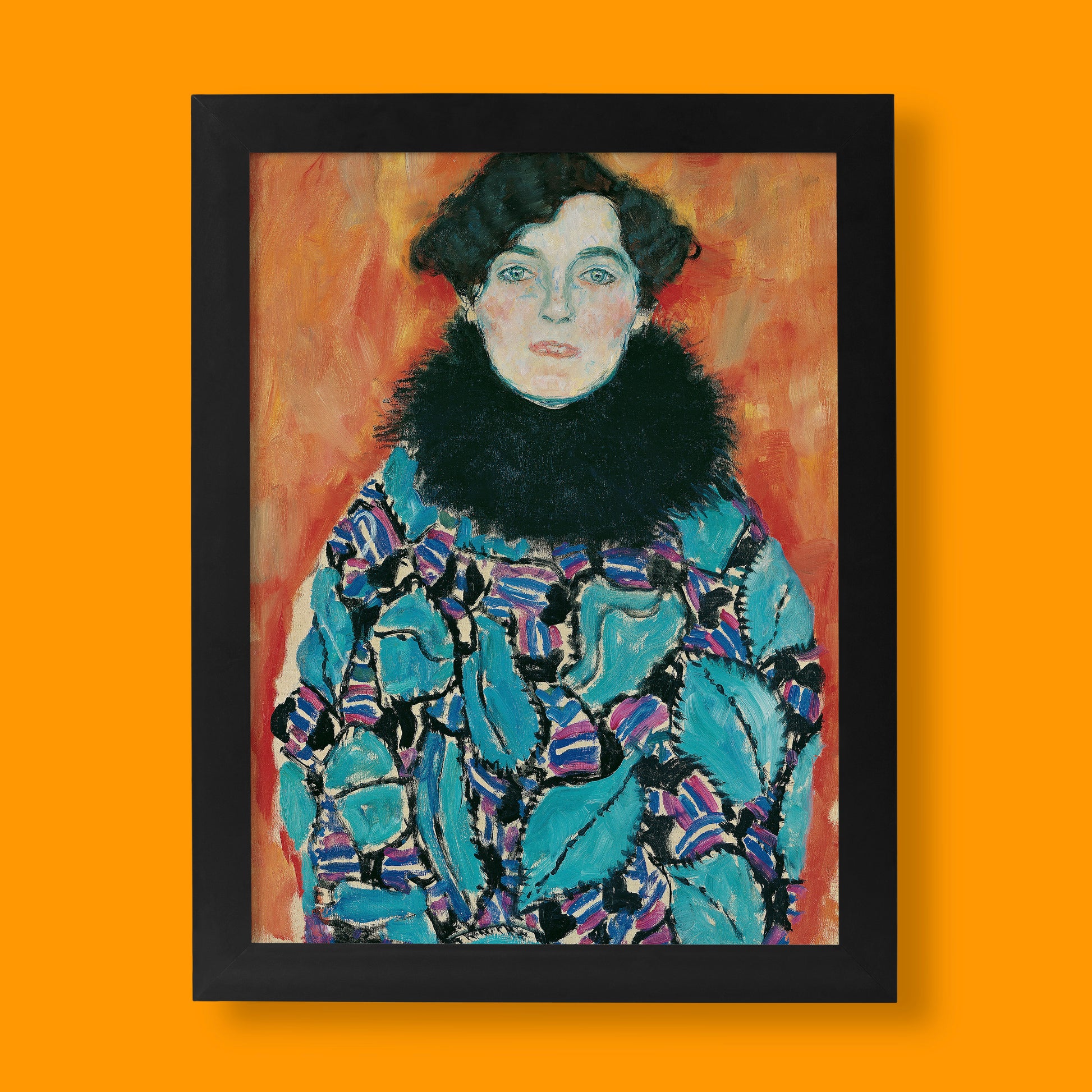 Gustav Klimt's captivating unfinished portrait of Johanna Staude, an iconic Symbolist and Art Nouveau fine art print for elegant wall decor.