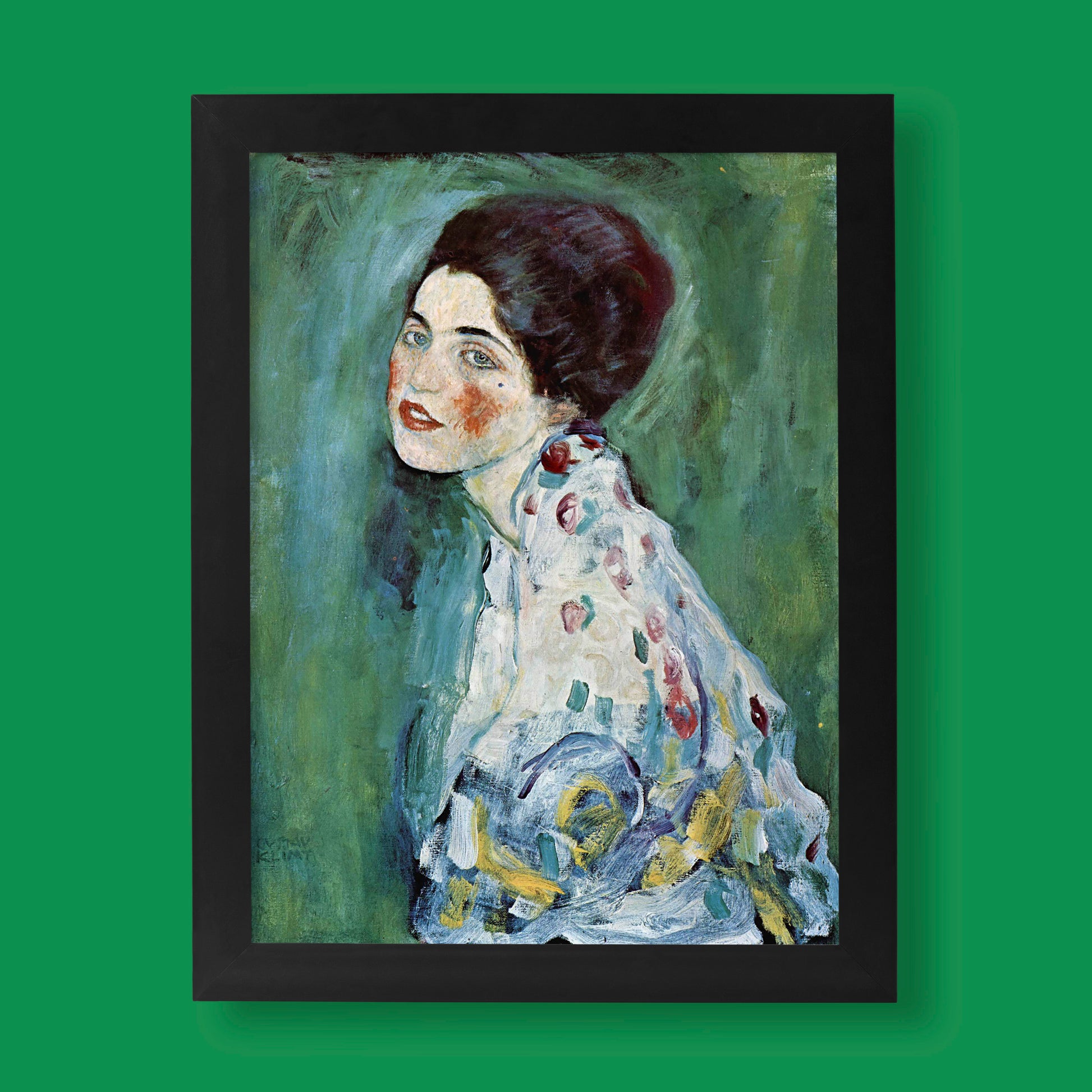 Gustav Klimt Portrait of a Lady fine art print, a famous Expressionist painting from the artist's late period.