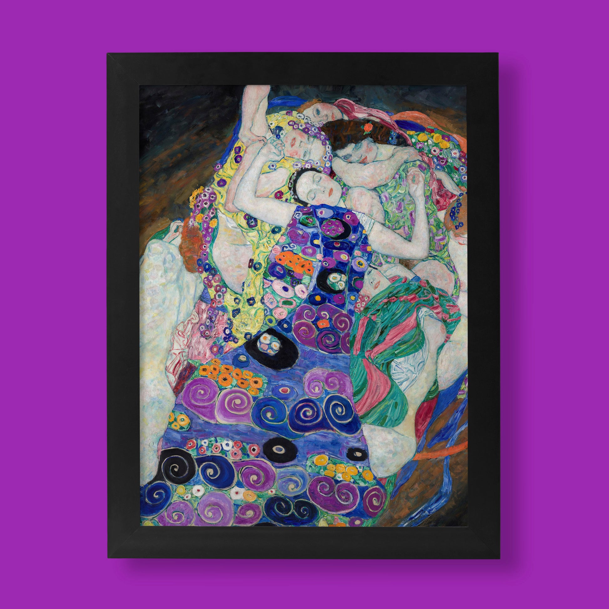 Gustav Klimt's "The Virgin" fine art print, a vibrant giclée reproduction perfect for modern wall art and fine art enthusiasts.