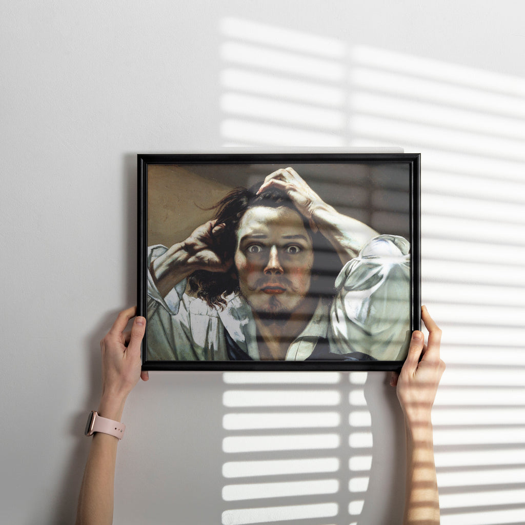 Courbet Desperate Man canvas art print for home decor featuring 19th century French artist emotional self-portrait