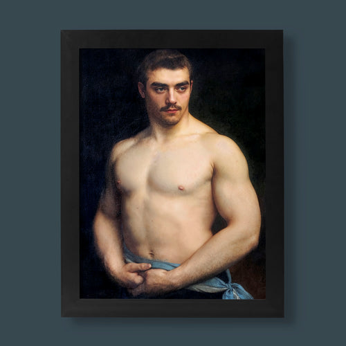 A fine art print of Gustave Courtois' 1907 portrait of the athlete Maurice Deriaz, a powerful and iconic painting for collectors of classical and queer art.