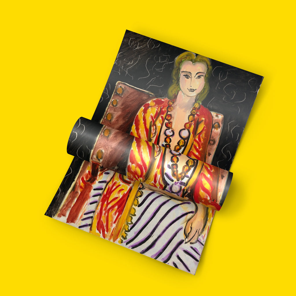 Matisse Seated Young Woman fine art print, expressionist portrait with bold brushwork and vibrant colours, museum-quality reproduction